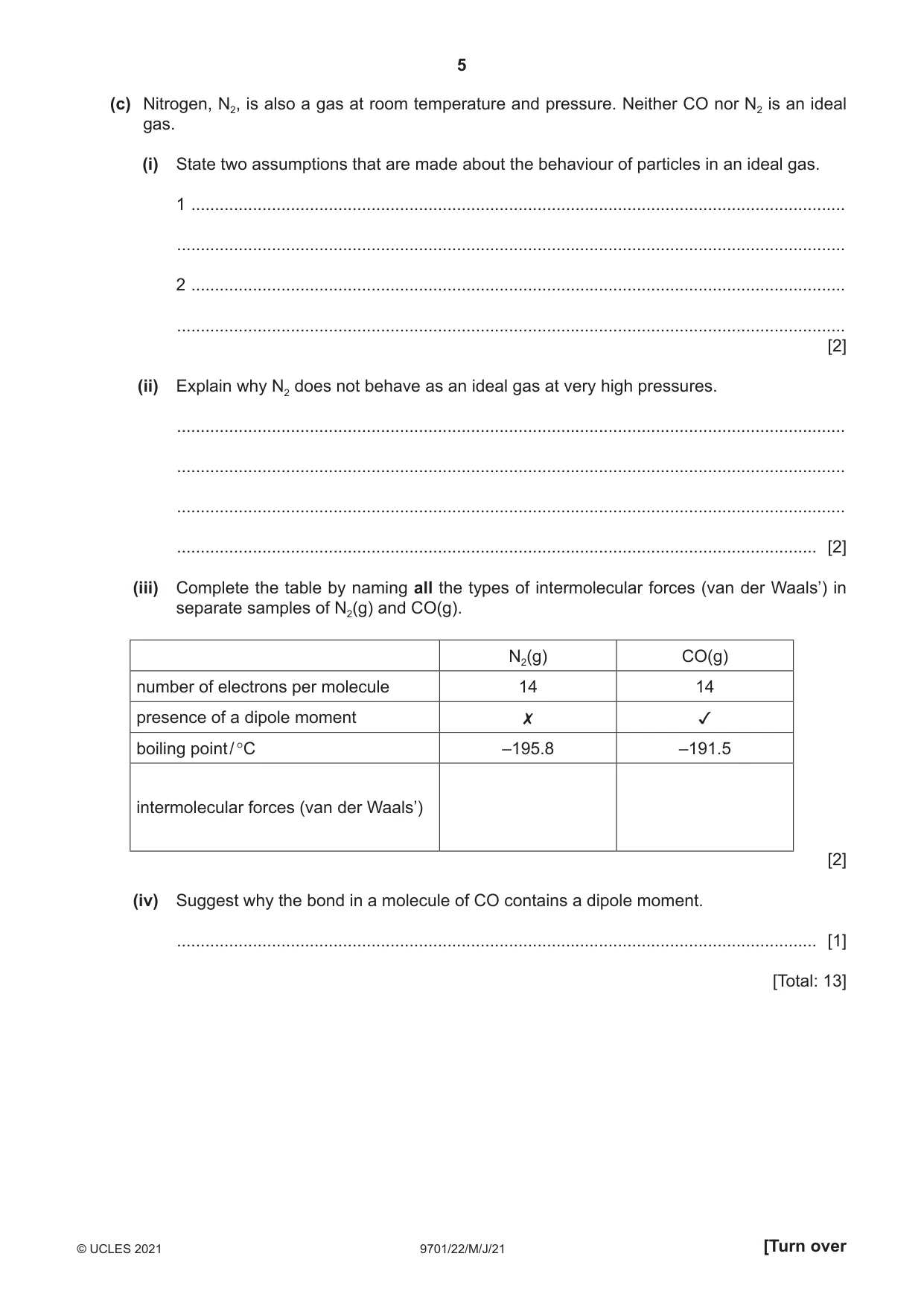 Cambridge A Level Chemistry 9701 2021 May/June Paper 2 · Variant 2 question paper, page 5 of 12