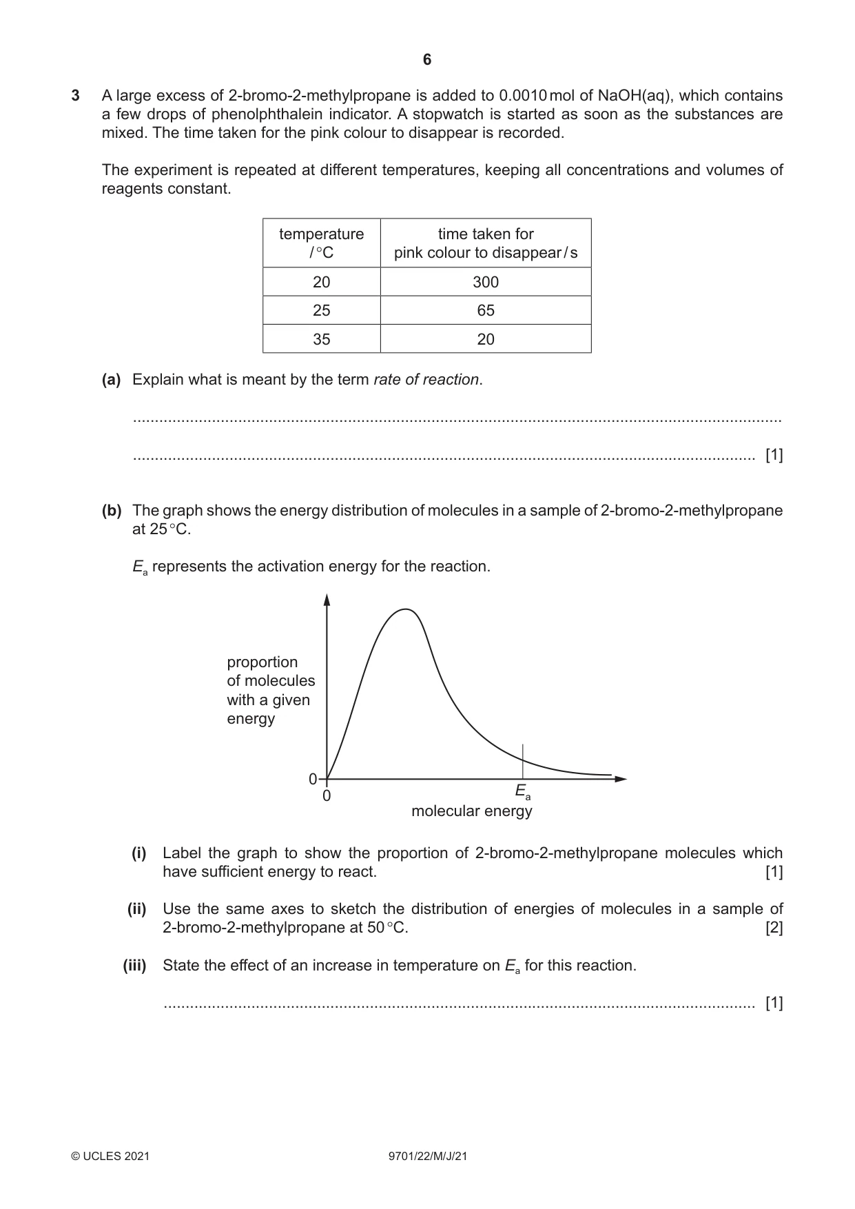 Cambridge A Level Chemistry 9701 2021 May/June Paper 2 · Variant 2 question paper, page 6 of 12