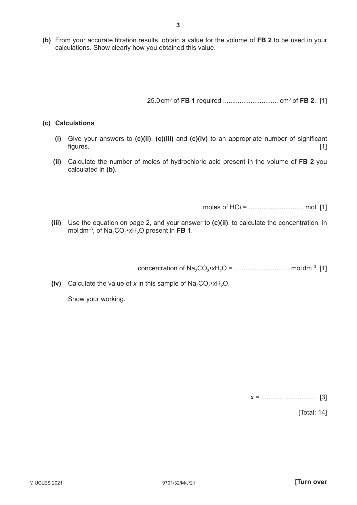 Cambridge A Level Chemistry 9701 2021 May/June Paper 3 · Variant 2 question paper, page 3 of 12