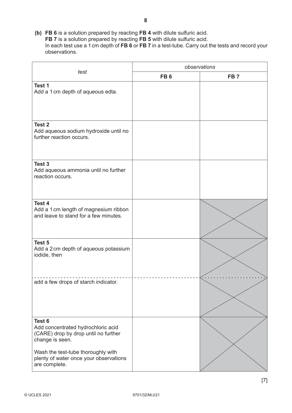 Cambridge A Level Chemistry 9701 2021 May/June Paper 3 · Variant 2 question paper, page 8 of 12