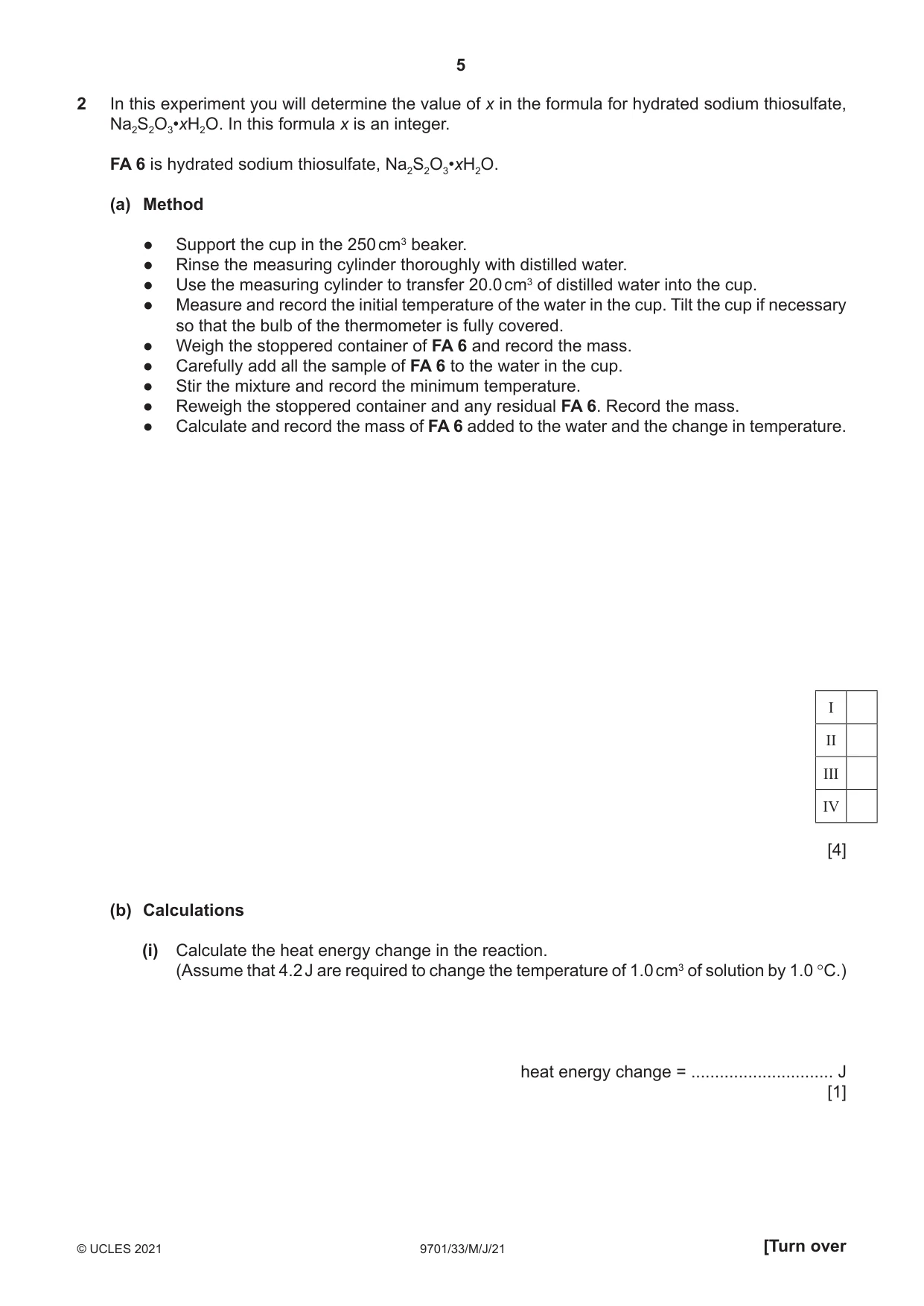 Cambridge A Level Chemistry 9701 2021 May/June Paper 3 · Variant 3 question paper, page 5 of 12