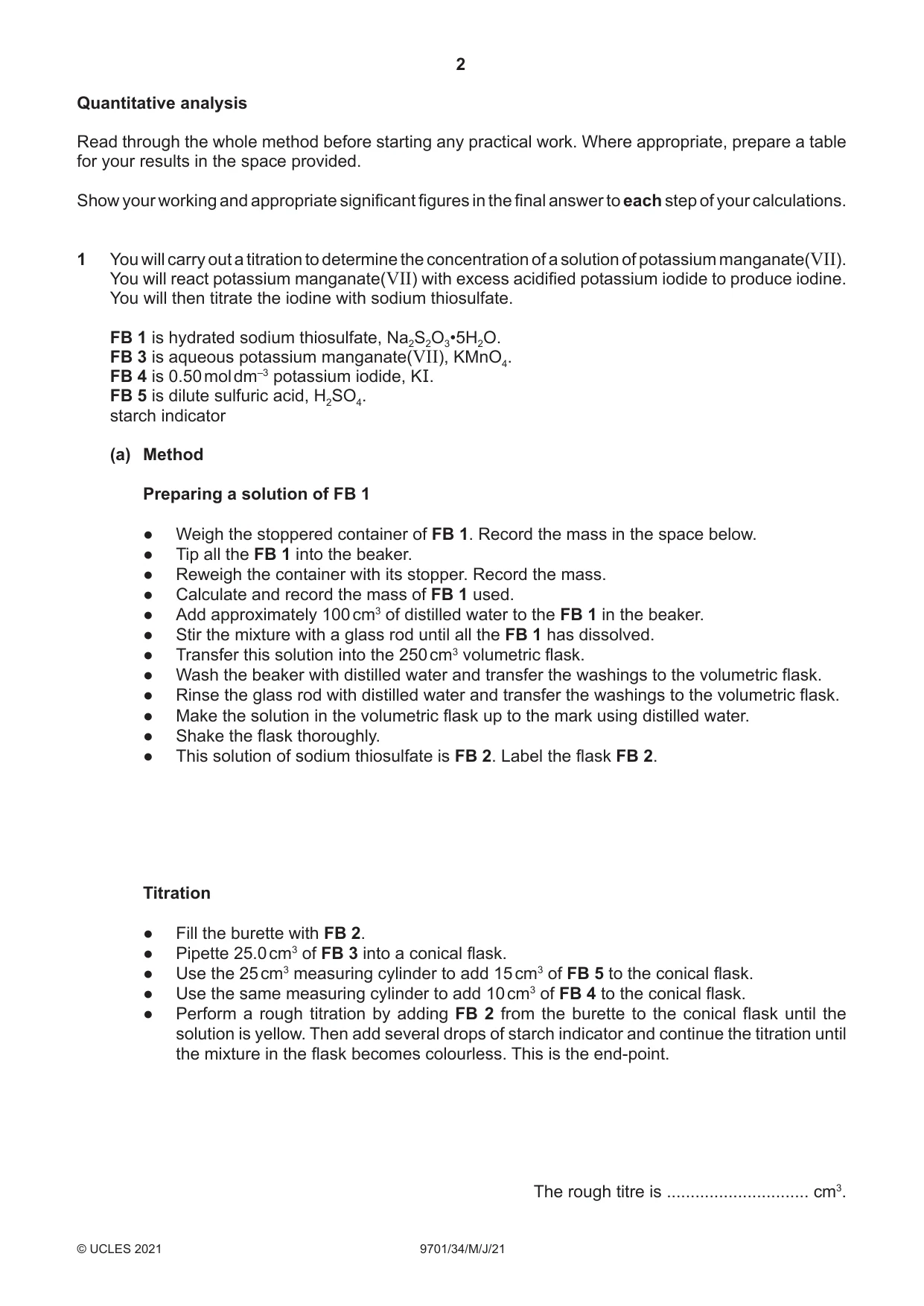 Cambridge A Level Chemistry 9701 2021 May/June Paper 3 · Variant 4 question paper, page 2 of 12