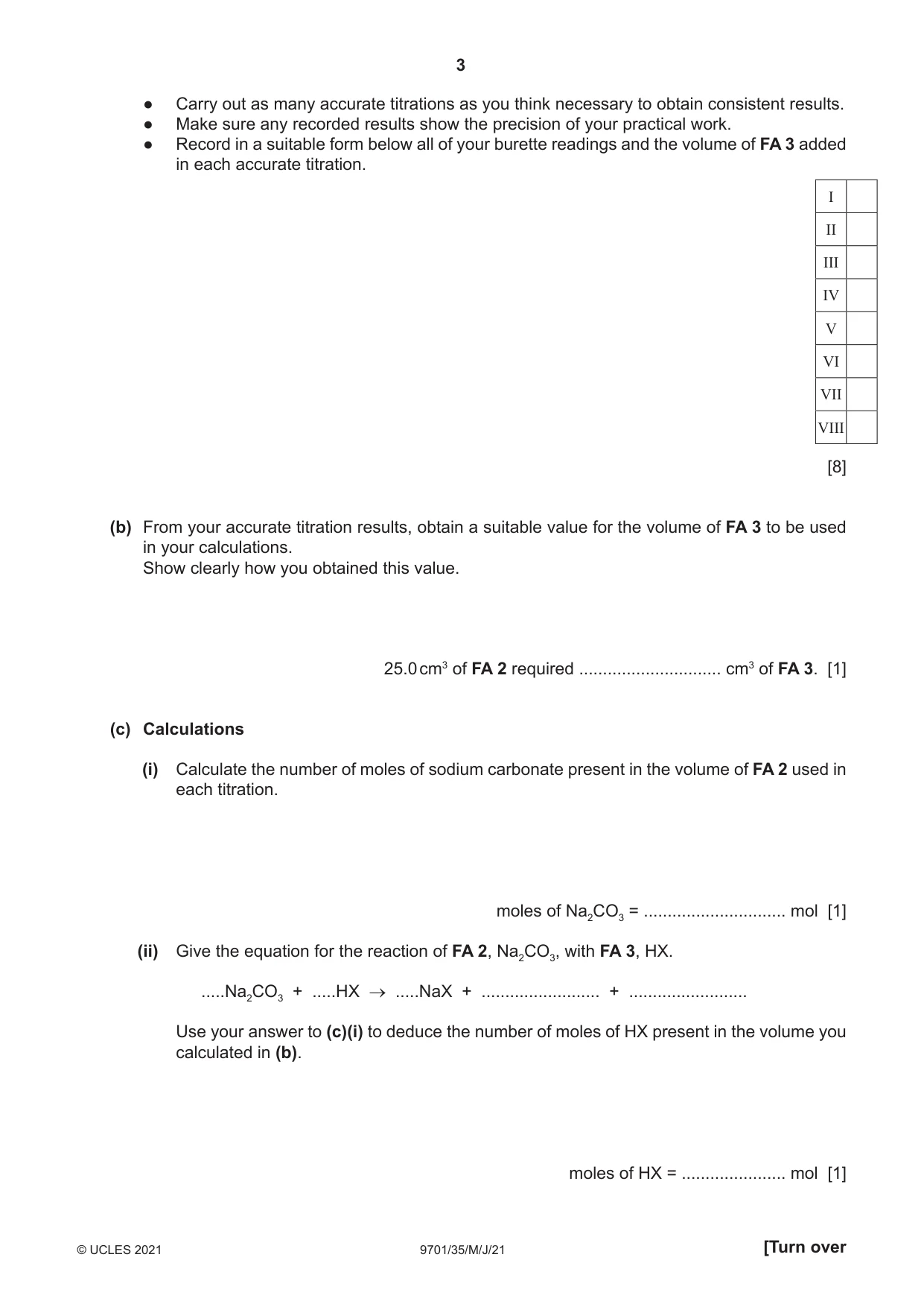 Cambridge A Level Chemistry 9701 2021 May/June Paper 3 · Variant 5 question paper, page 3 of 12