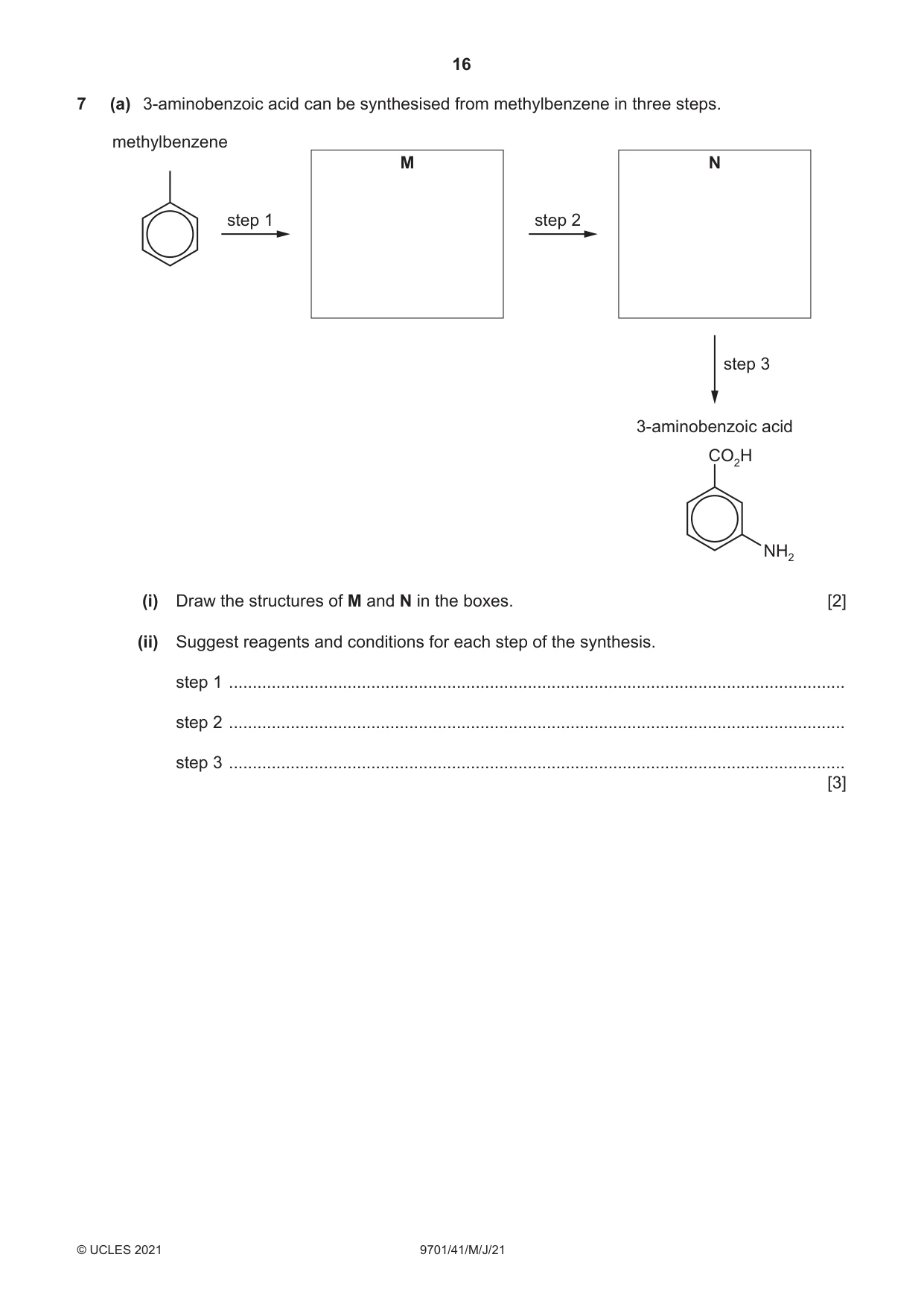 Cambridge A Level Chemistry 9701 2021 May/June Paper 4 · Variant 1 question paper, page 16 of 24
