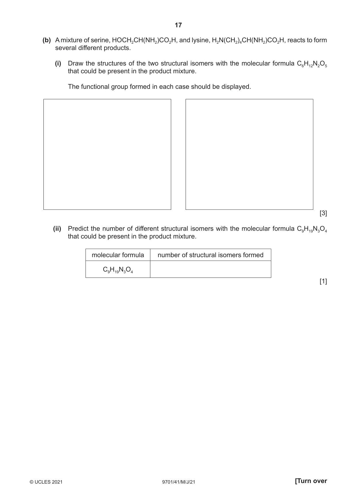 Cambridge A Level Chemistry 9701 2021 May/June Paper 4 · Variant 1 question paper, page 17 of 24