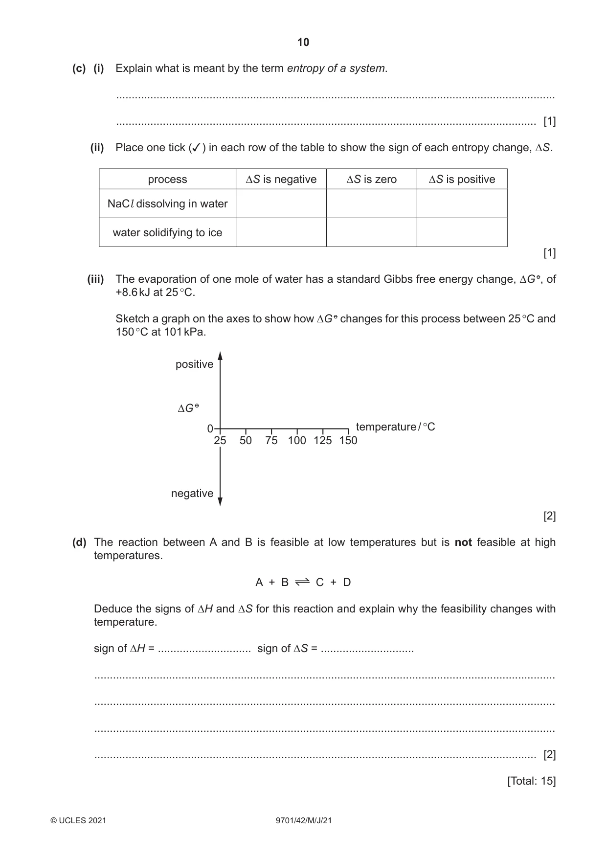 Cambridge A Level Chemistry 9701 2021 May/June Paper 4 · Variant 2 question paper, page 10 of 24