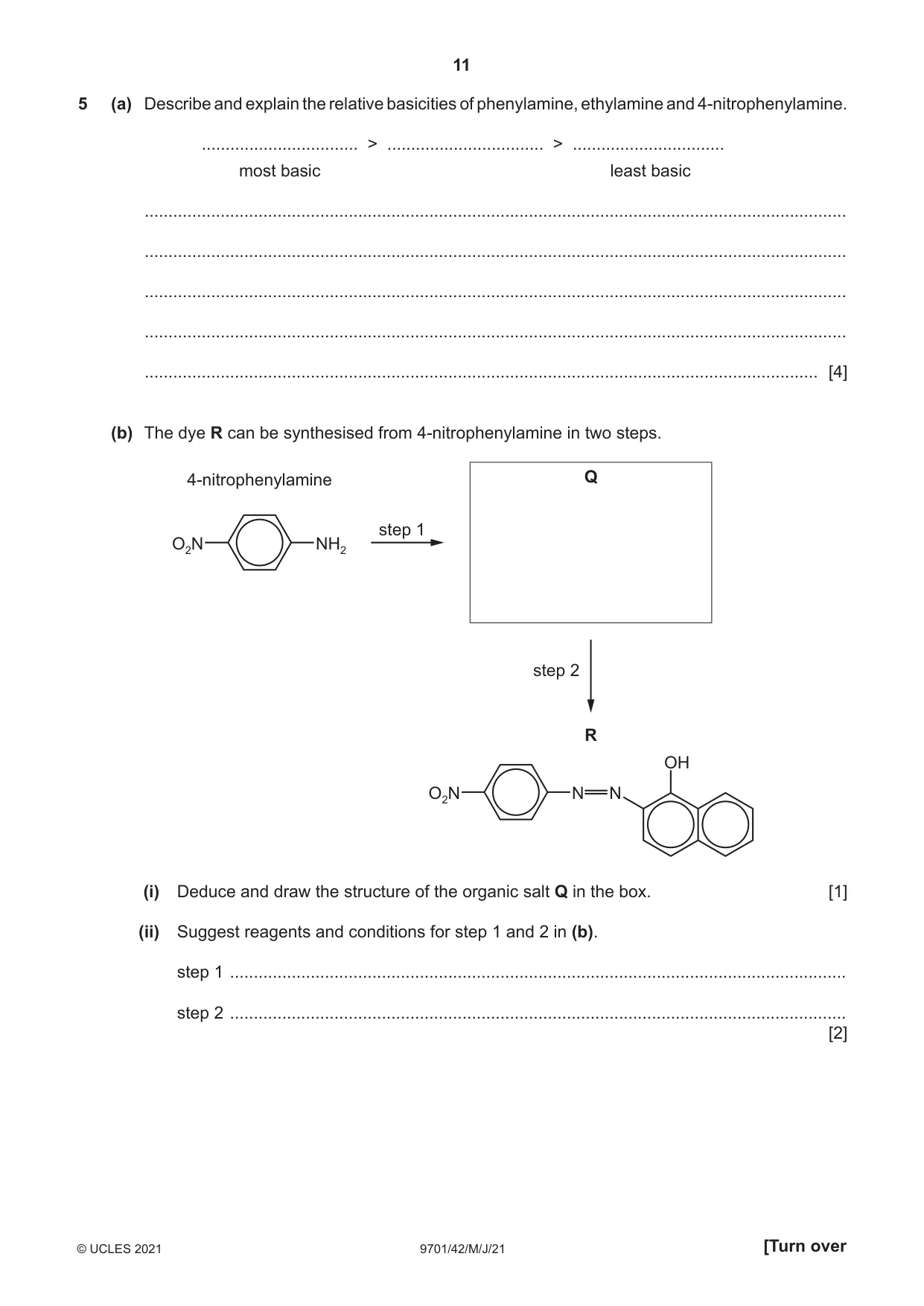 Cambridge A Level Chemistry 9701 2021 May/June Paper 4 · Variant 2 question paper, page 11 of 24