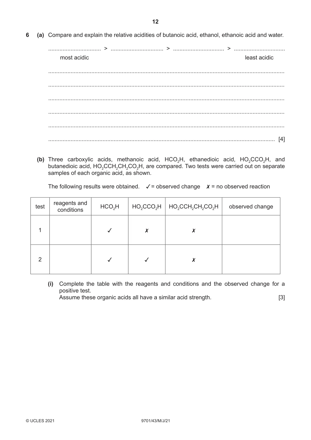 Cambridge A Level Chemistry 9701 2021 May/June Paper 4 · Variant 3 question paper, page 12 of 24