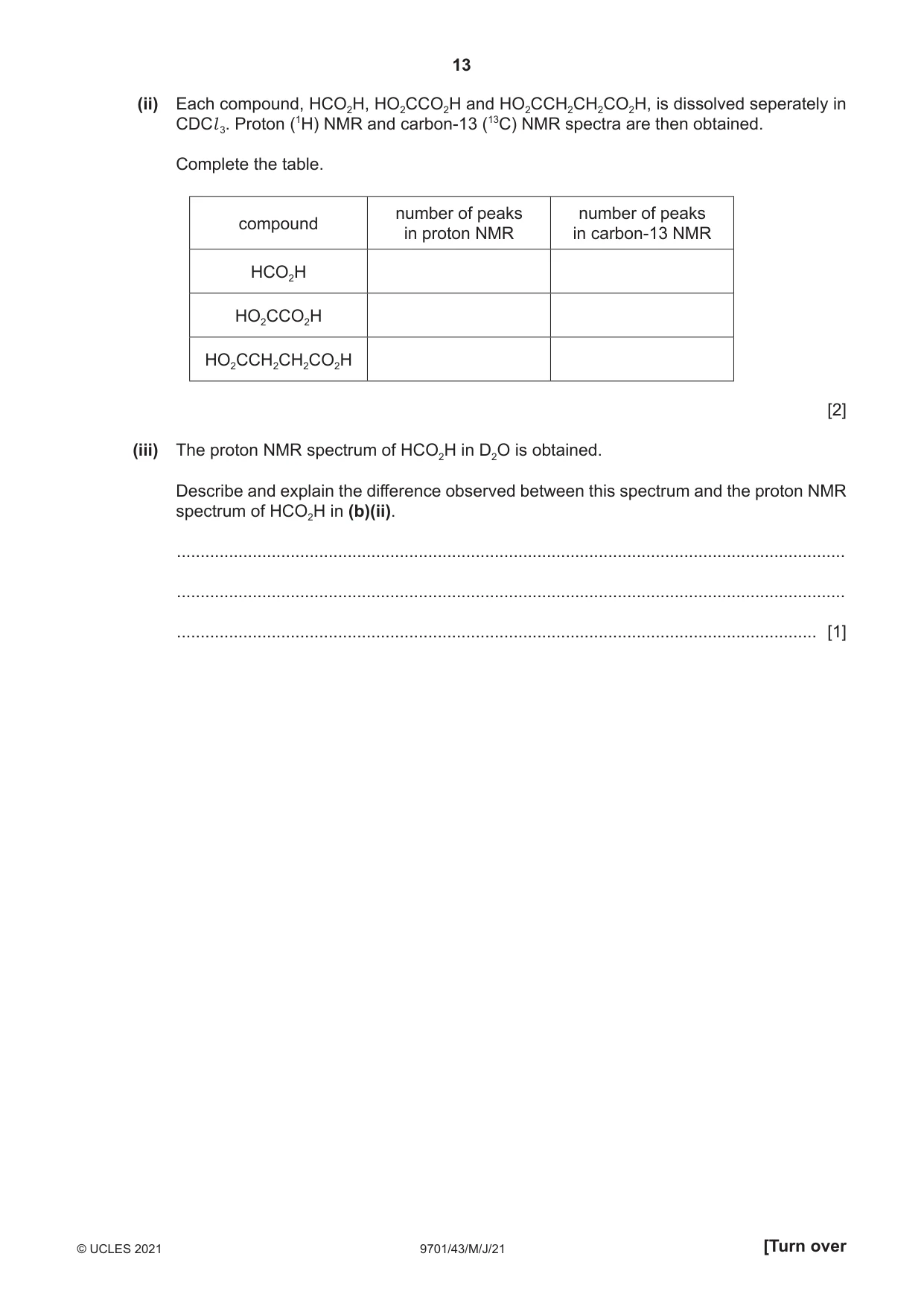 Cambridge A Level Chemistry 9701 2021 May/June Paper 4 · Variant 3 question paper, page 13 of 24