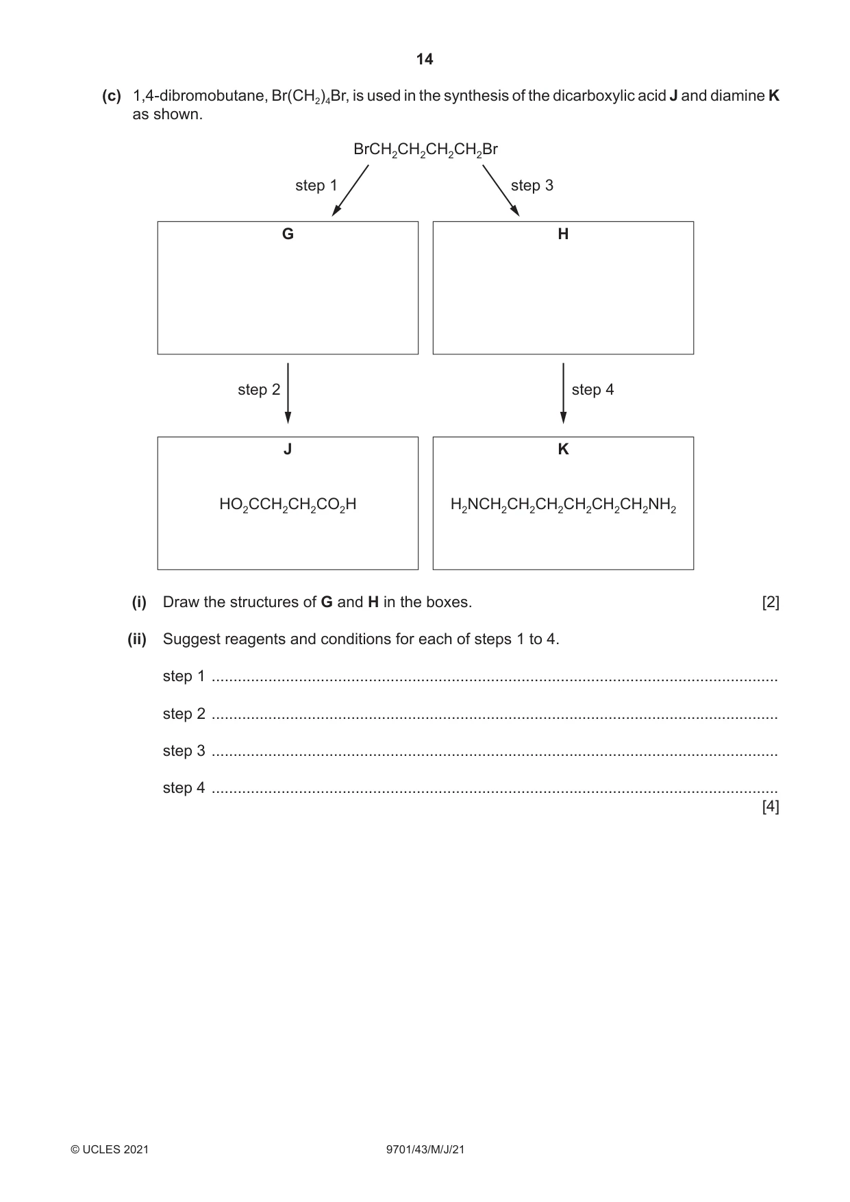 Cambridge A Level Chemistry 9701 2021 May/June Paper 4 · Variant 3 question paper, page 14 of 24