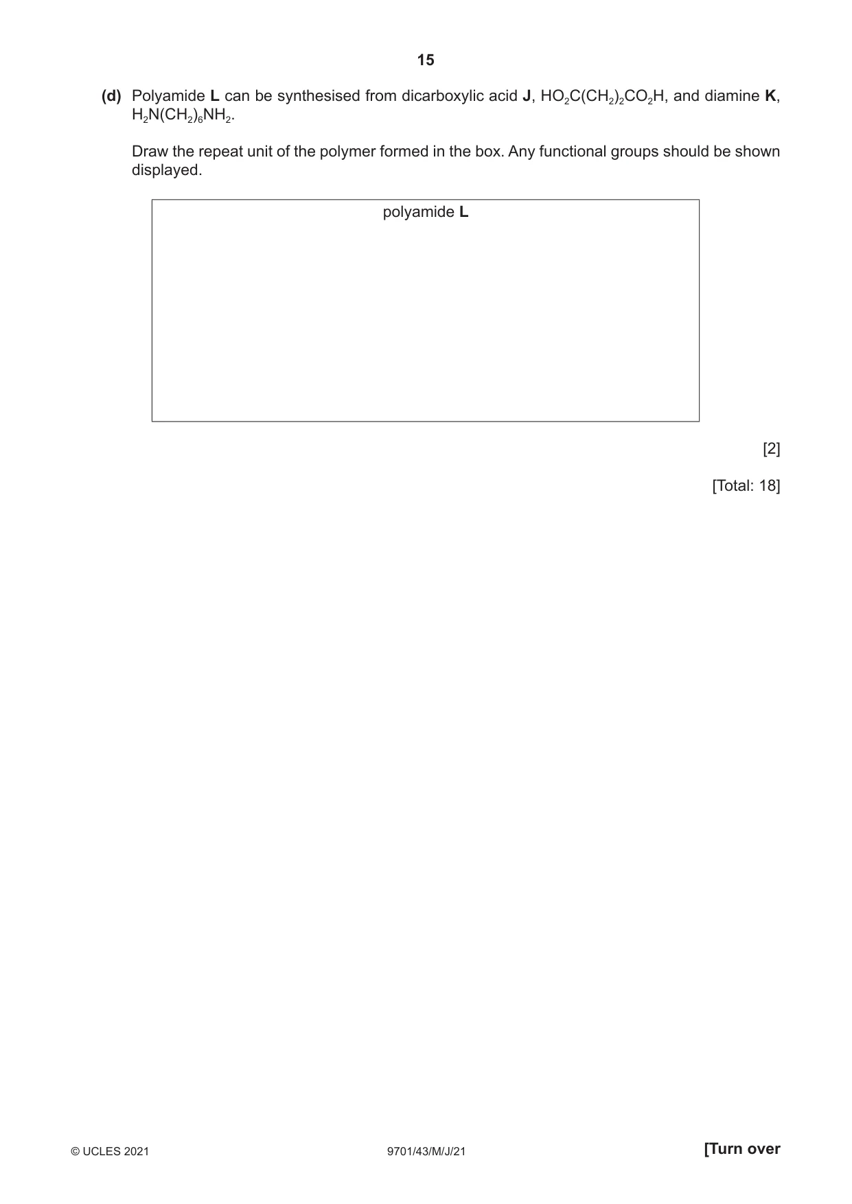 Cambridge A Level Chemistry 9701 2021 May/June Paper 4 · Variant 3 question paper, page 15 of 24