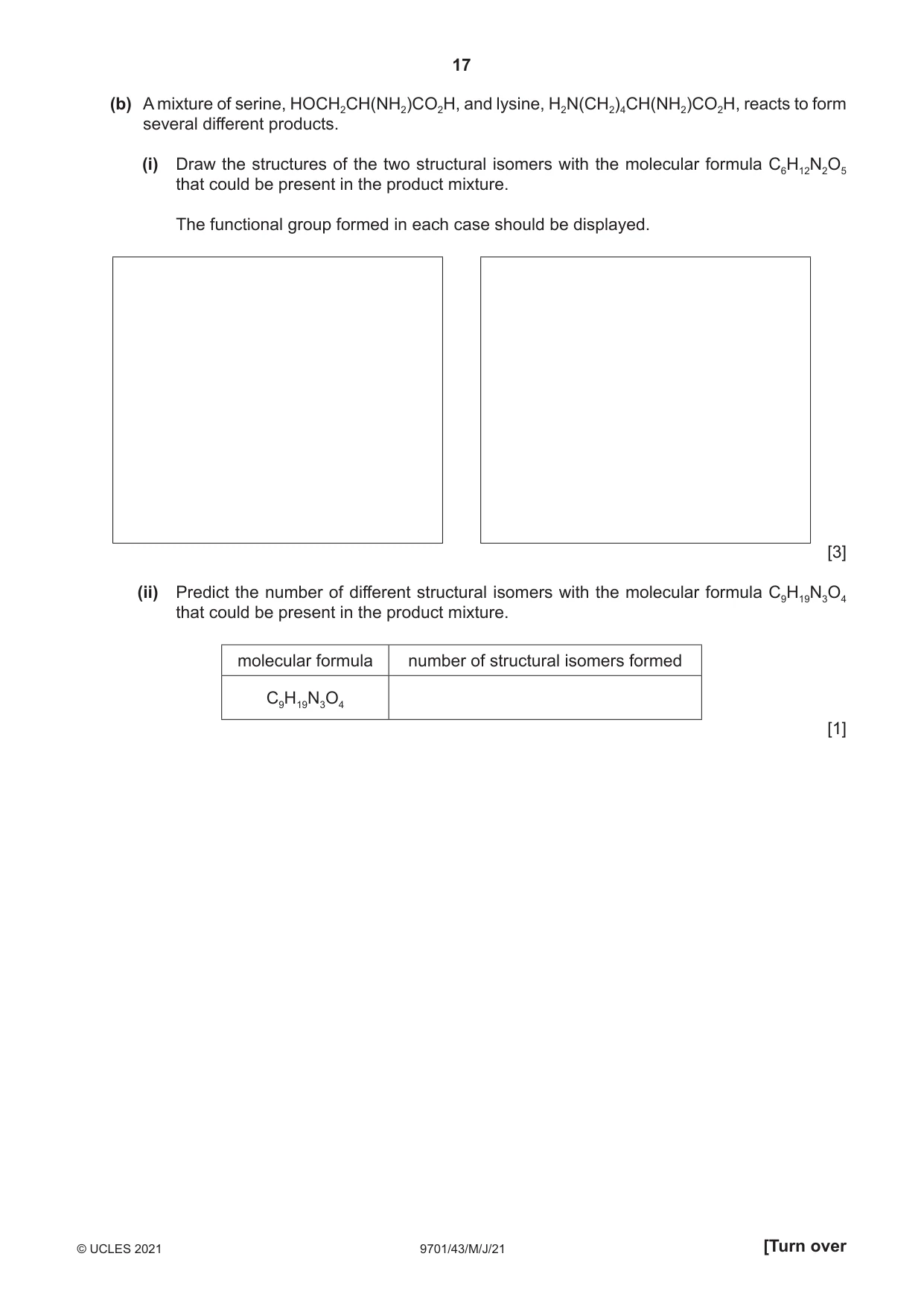Cambridge A Level Chemistry 9701 2021 May/June Paper 4 · Variant 3 question paper, page 17 of 24