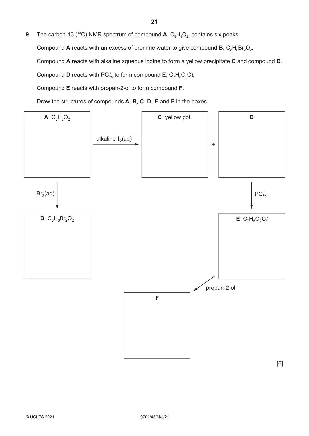 Cambridge A Level Chemistry 9701 2021 May/June Paper 4 · Variant 3 question paper, page 21 of 24