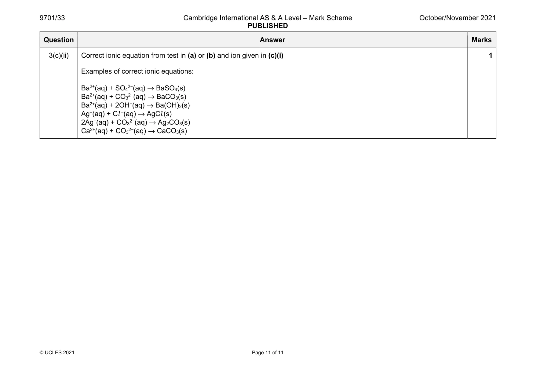 Mark scheme, page 11 of 11