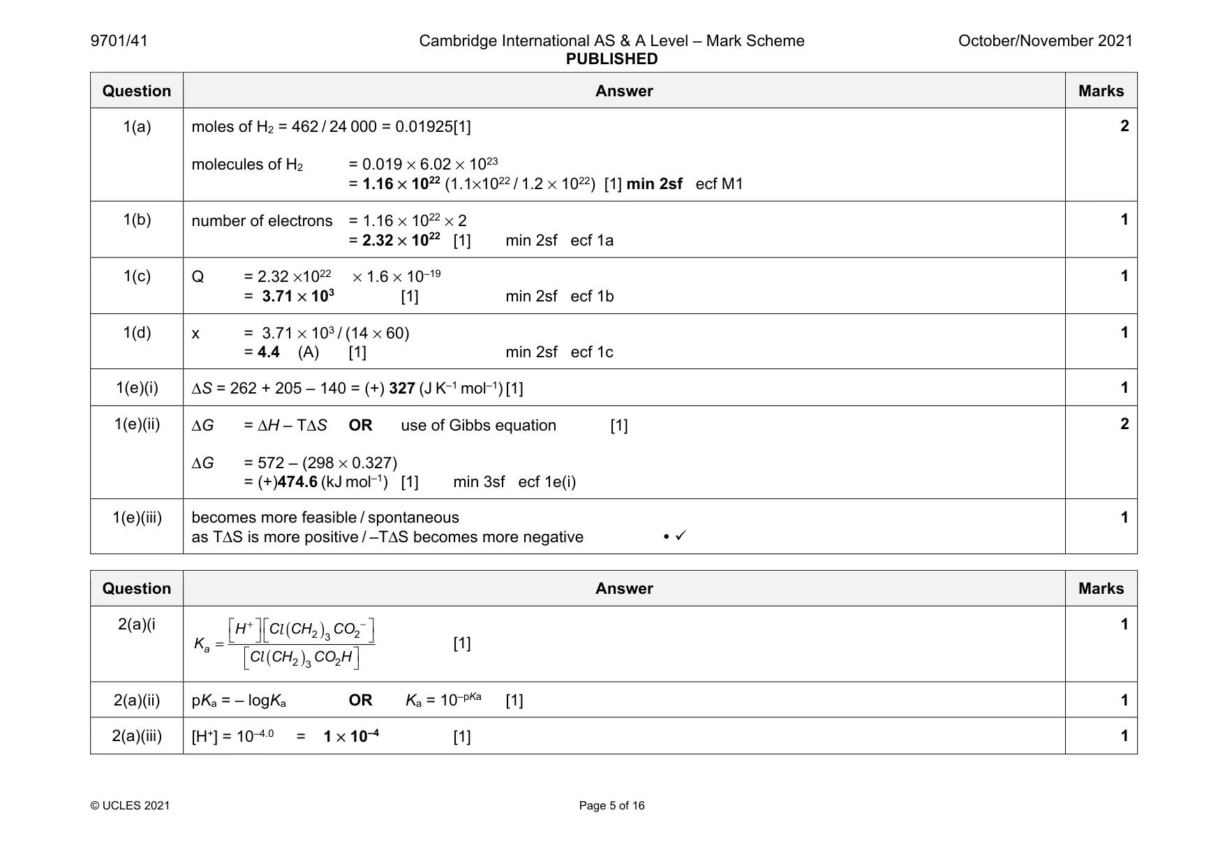 Mark scheme, page 5 of 16