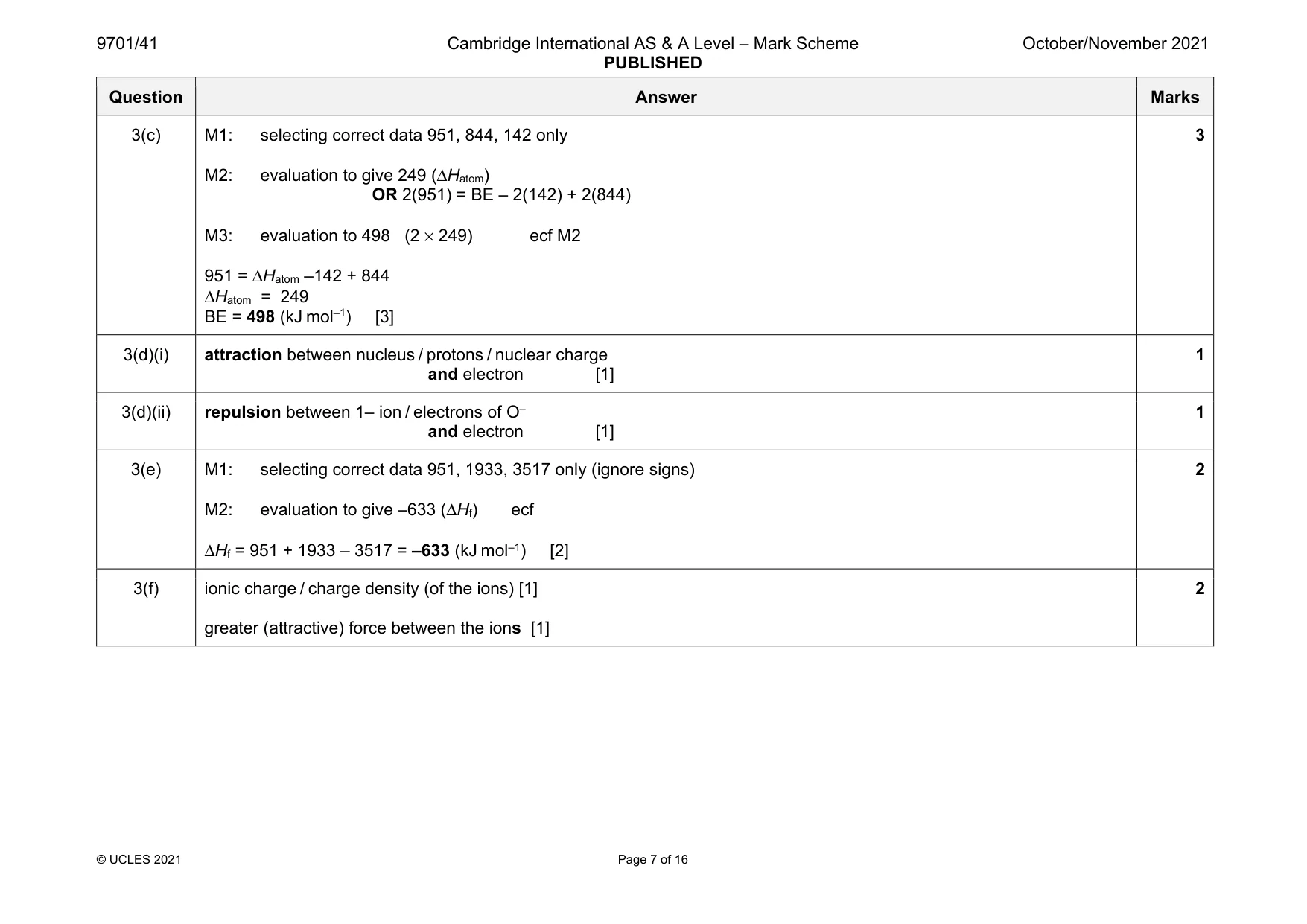 Mark scheme, page 7 of 16