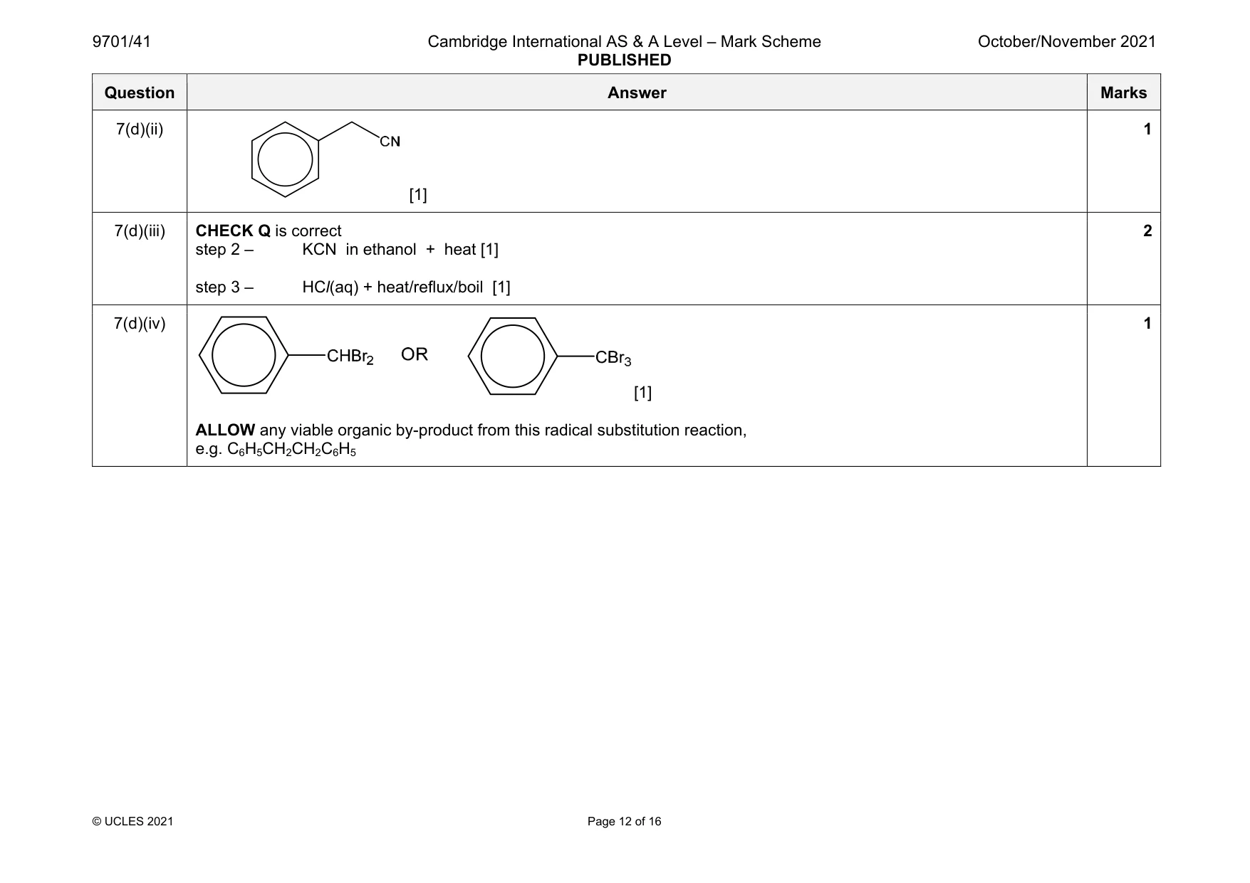 Mark scheme, page 12 of 16