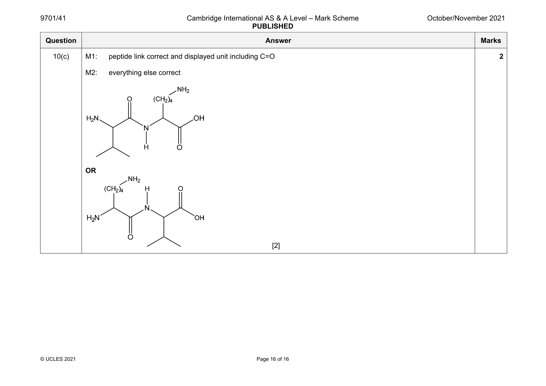 Mark scheme, page 16 of 16