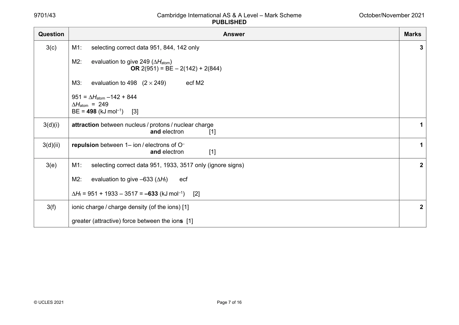 Mark scheme, page 7 of 16