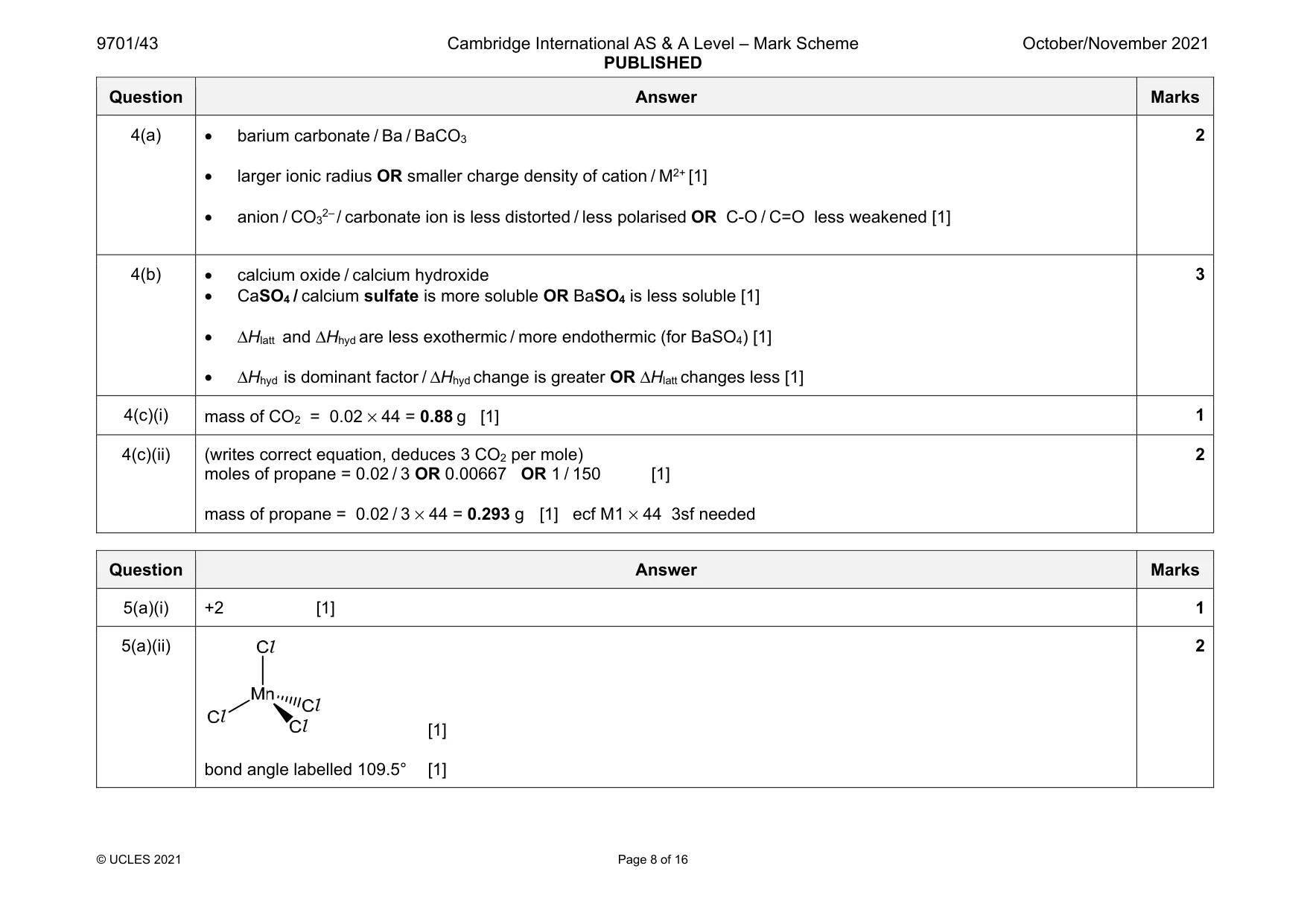 Mark scheme, page 8 of 16
