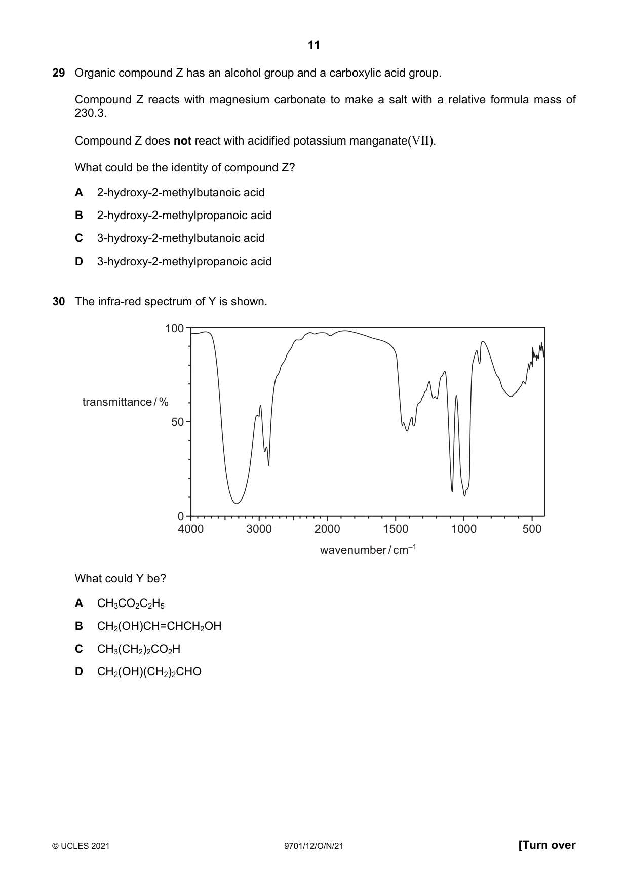 Cambridge A Level Chemistry 9701 2021 Oct/Nov Paper 1 · Variant 2 question paper, page 11 of 16