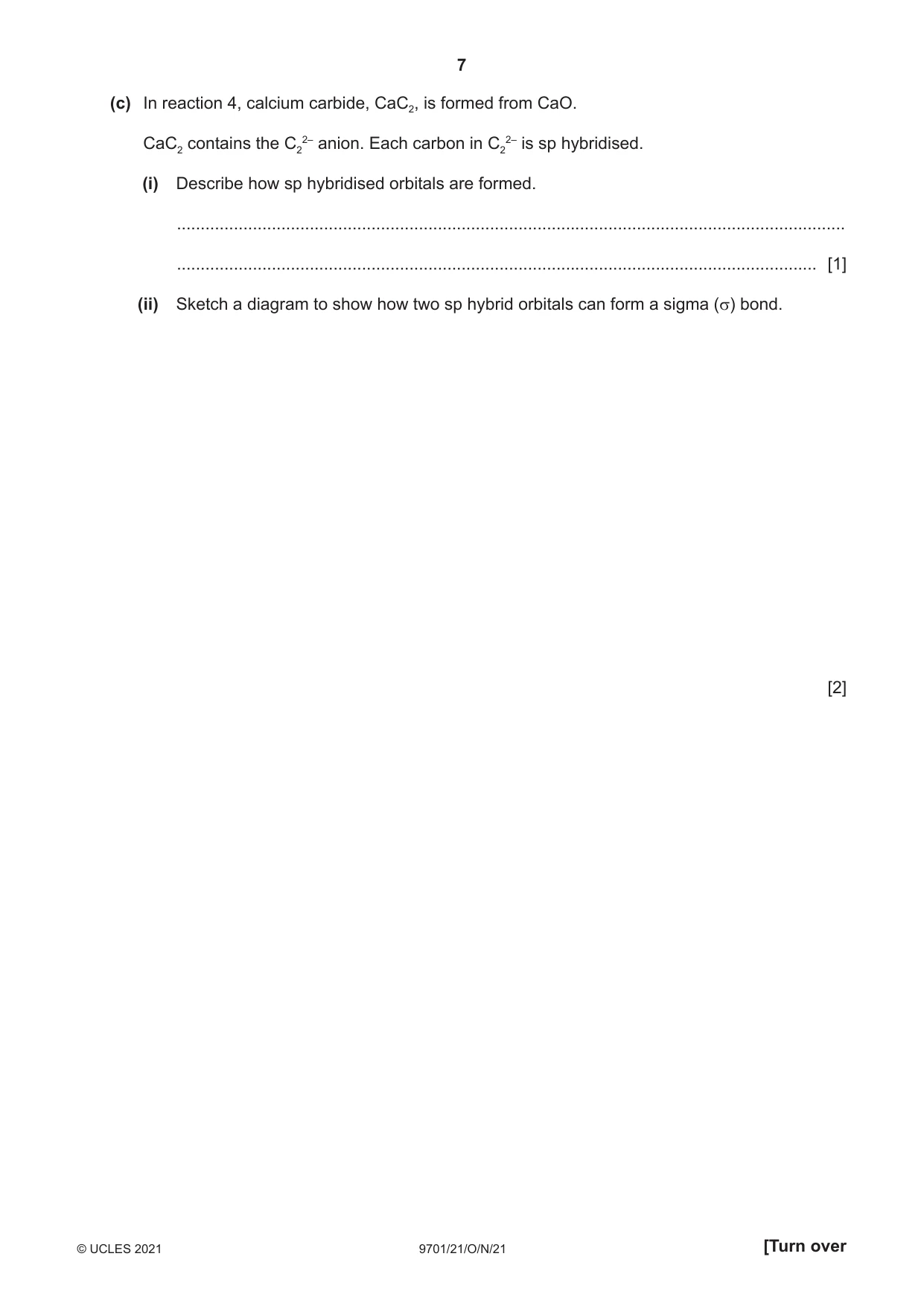 Cambridge A Level Chemistry 9701 2021 Oct/Nov Paper 2 · Variant 1 question paper, page 7 of 16