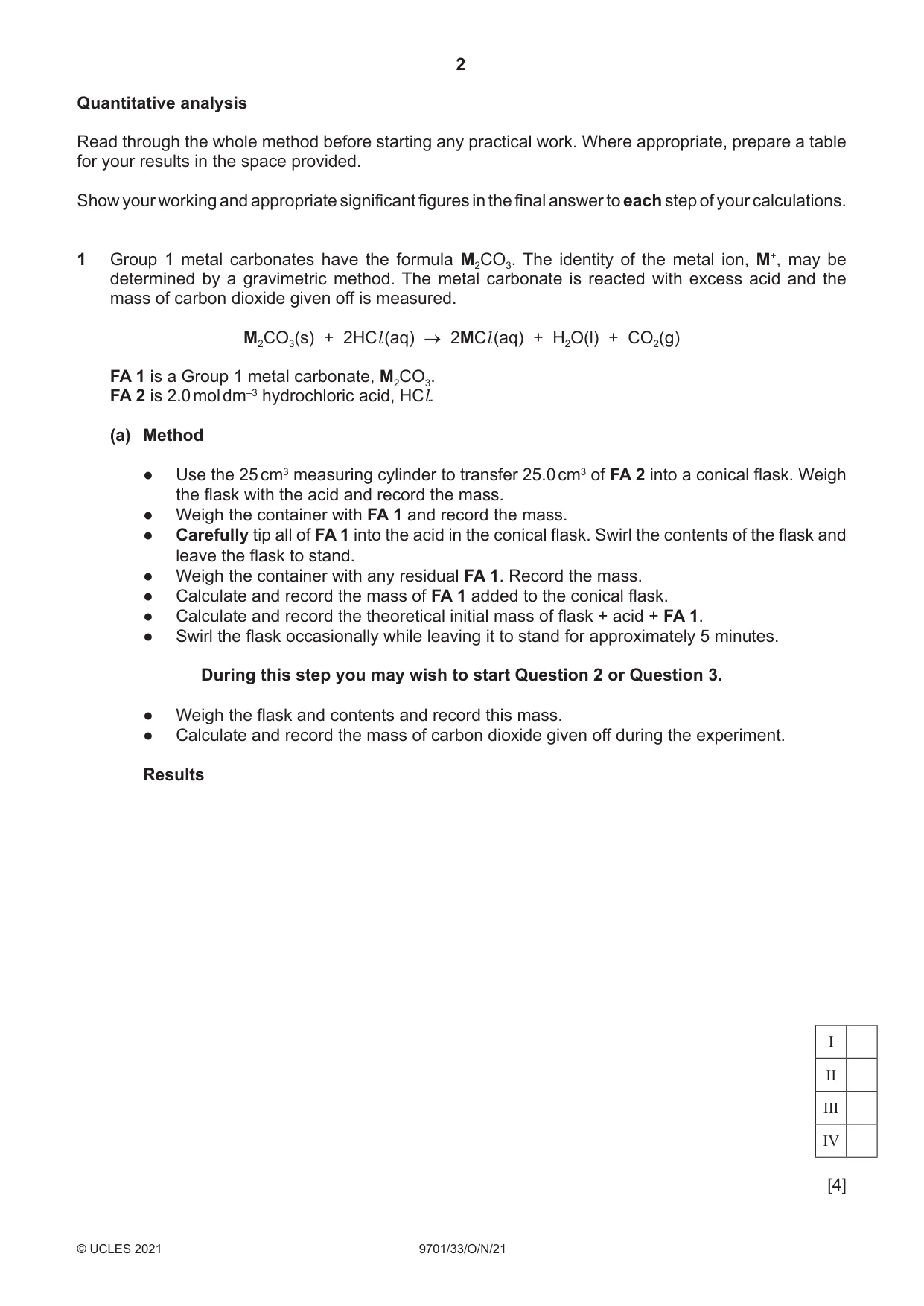 Cambridge A Level Chemistry 9701 2021 Oct/Nov Paper 3 · Variant 3 question paper, page 2 of 12