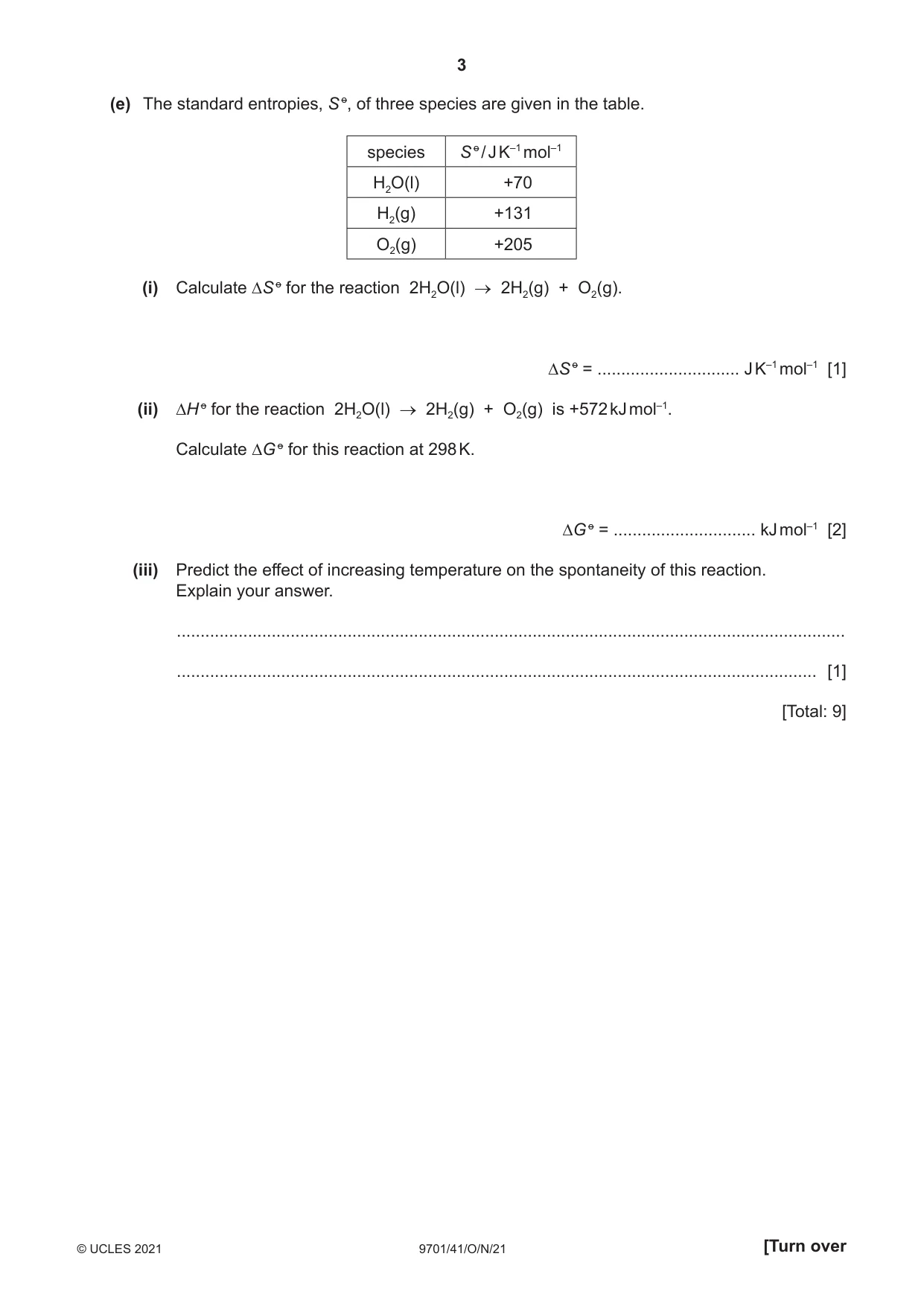 Cambridge A Level Chemistry 9701 2021 Oct/Nov Paper 4 · Variant 1 question paper, page 3 of 20