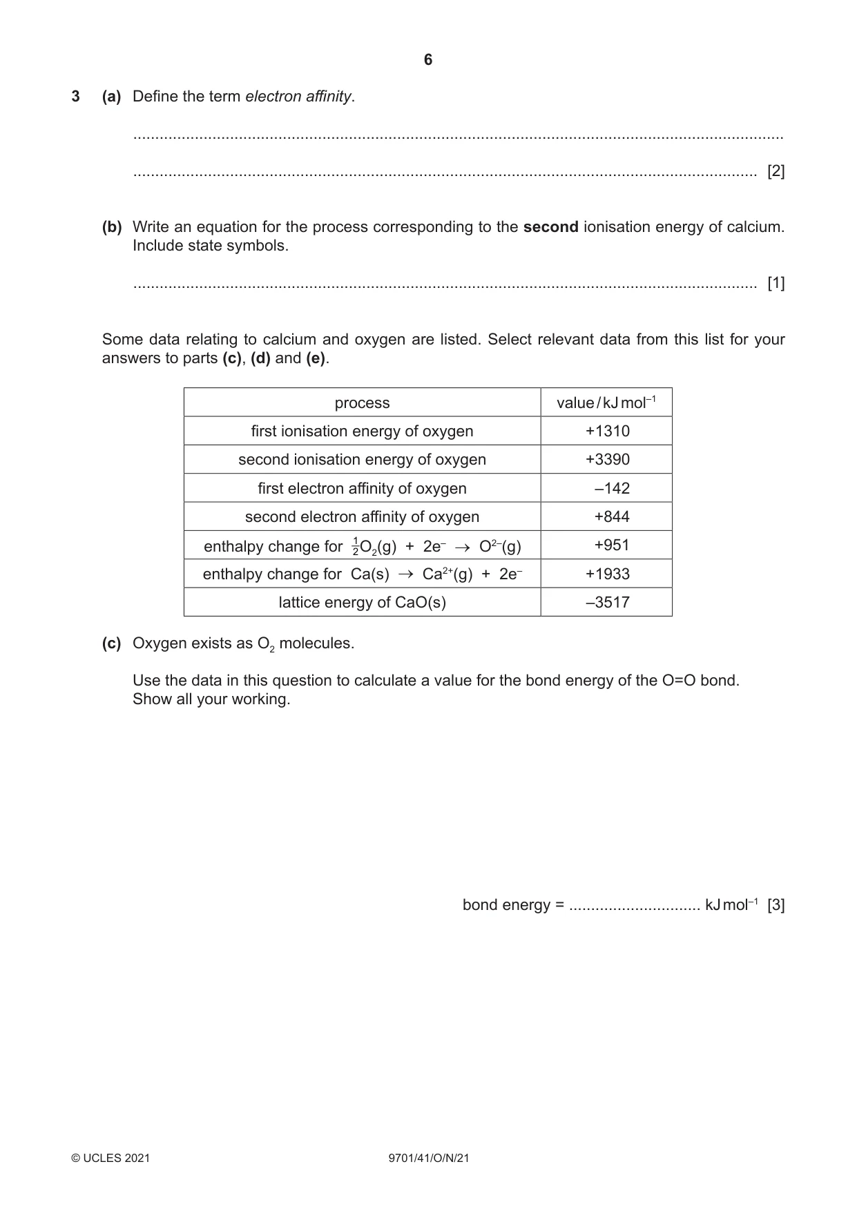 Cambridge A Level Chemistry 9701 2021 Oct/Nov Paper 4 · Variant 1 question paper, page 6 of 20