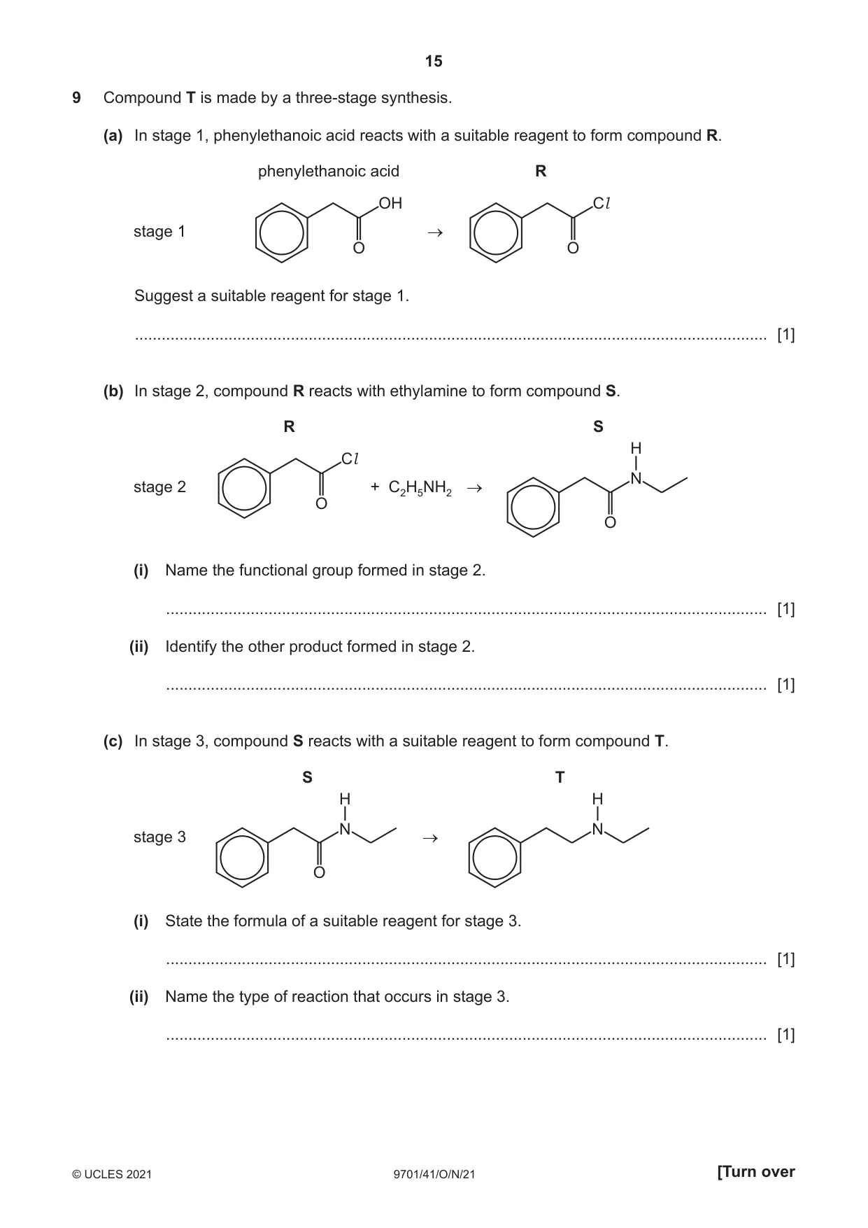 Cambridge A Level Chemistry 9701 2021 Oct/Nov Paper 4 · Variant 1 question paper, page 15 of 20