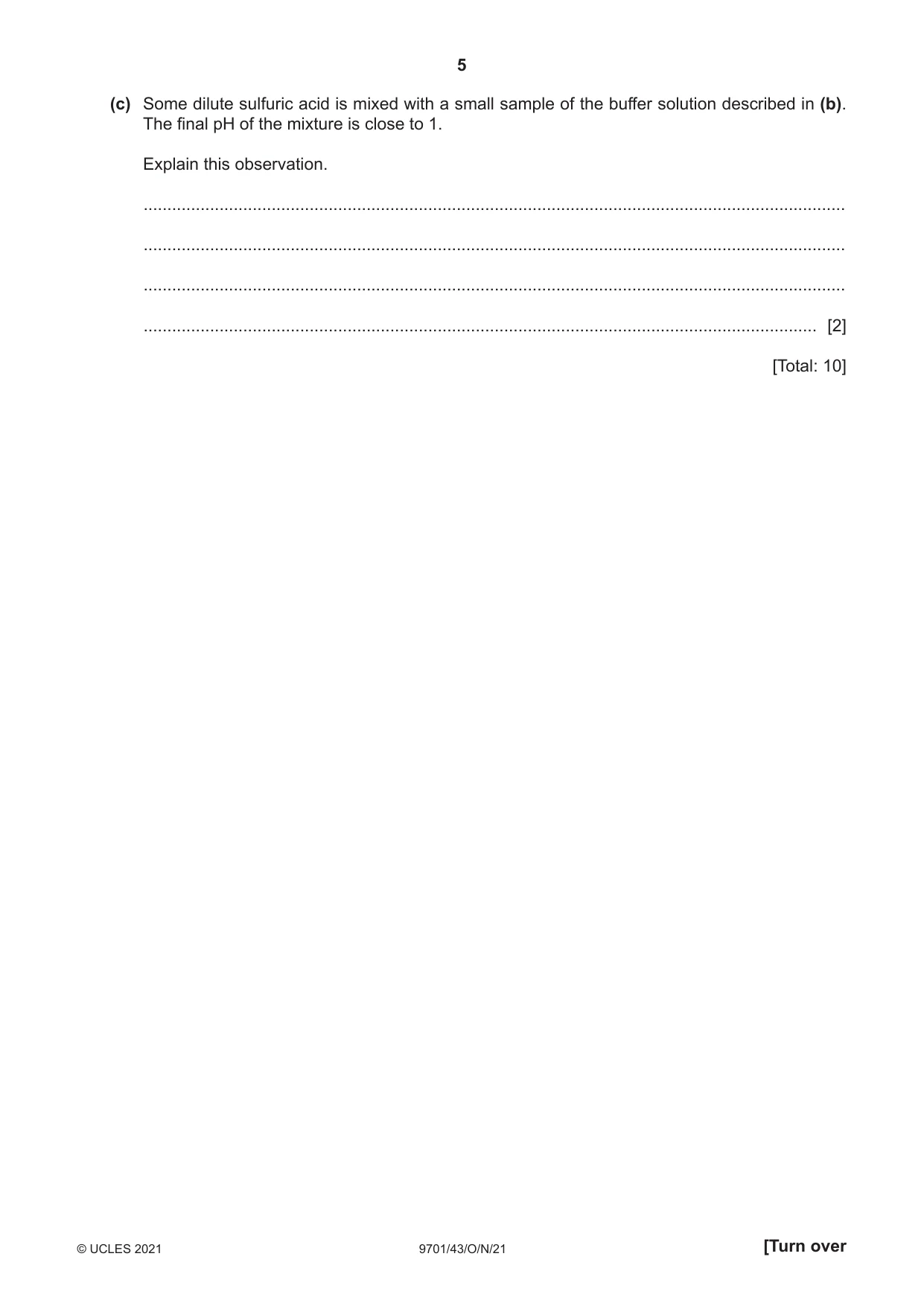 Cambridge A Level Chemistry 9701 2021 Oct/Nov Paper 4 · Variant 3 question paper, page 5 of 20