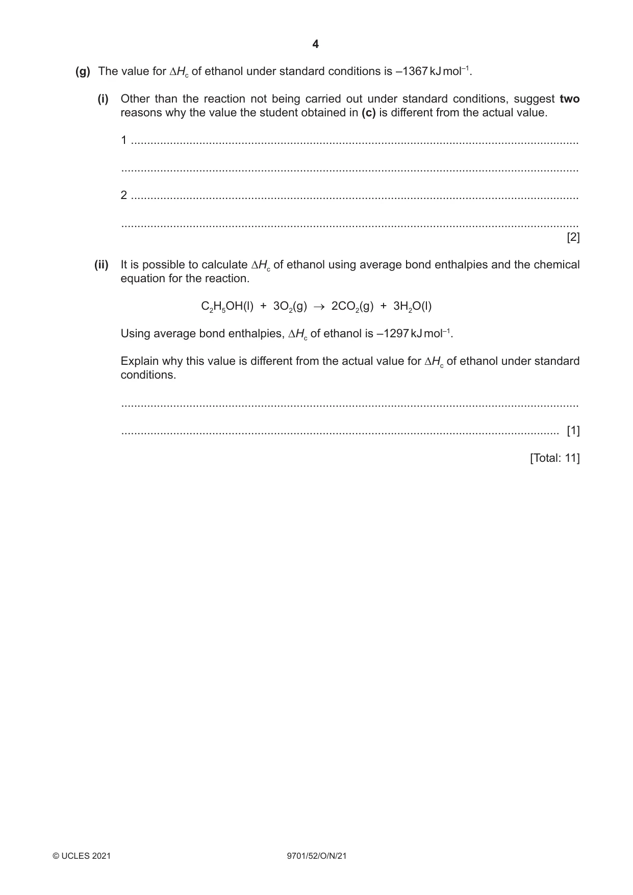 Cambridge A Level Chemistry 9701 2021 Oct/Nov Paper 5 · Variant 2 question paper, page 4 of 12