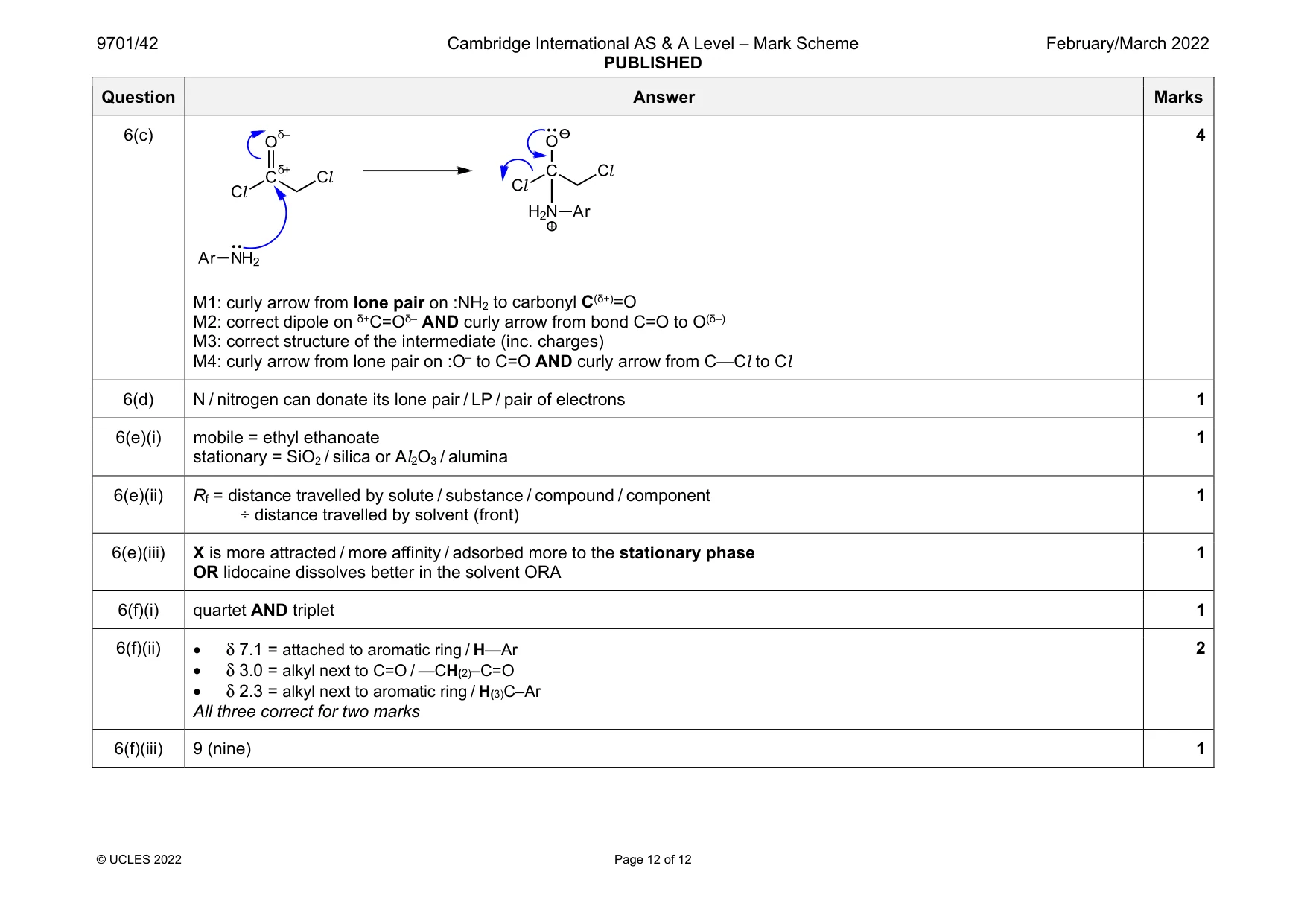 Mark scheme, page 12 of 12