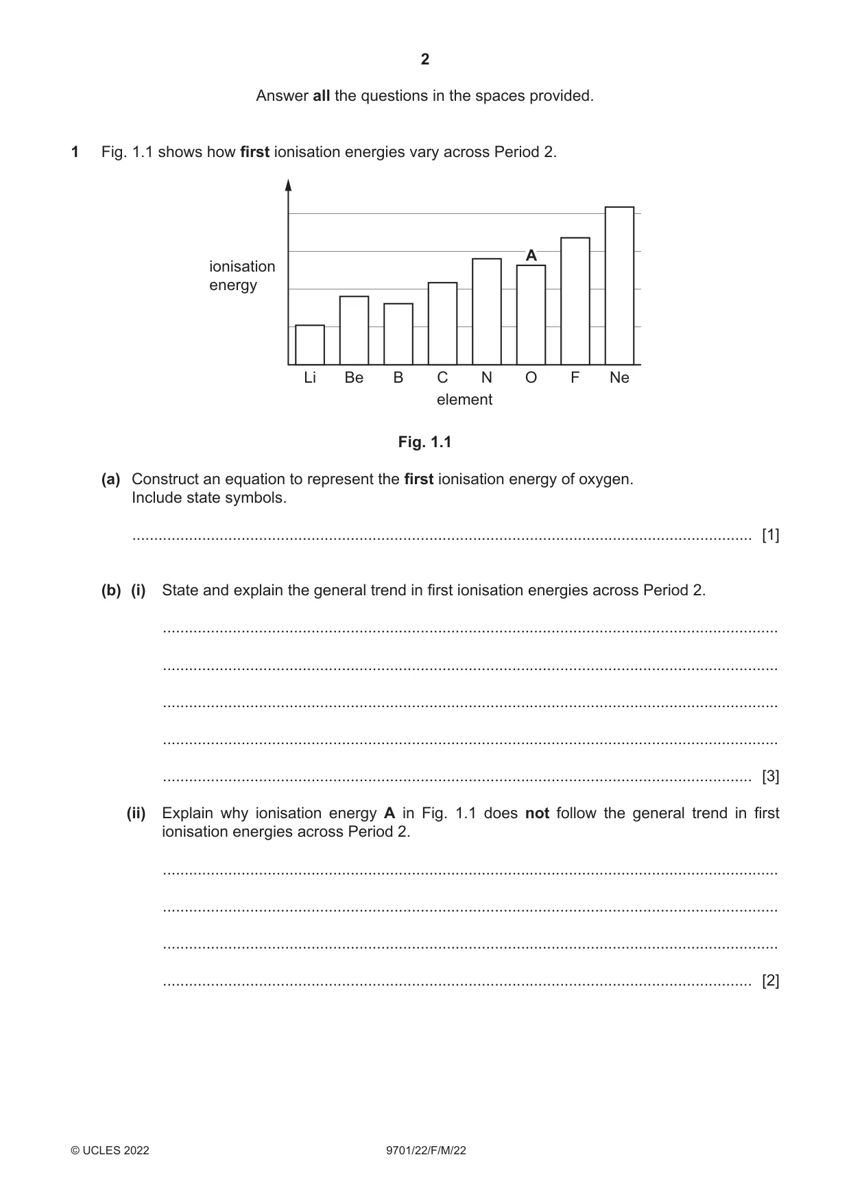 Cambridge A Level Chemistry 9701 2022 Feb/March Paper 2 · Variant 2 question paper, page 2 of 16