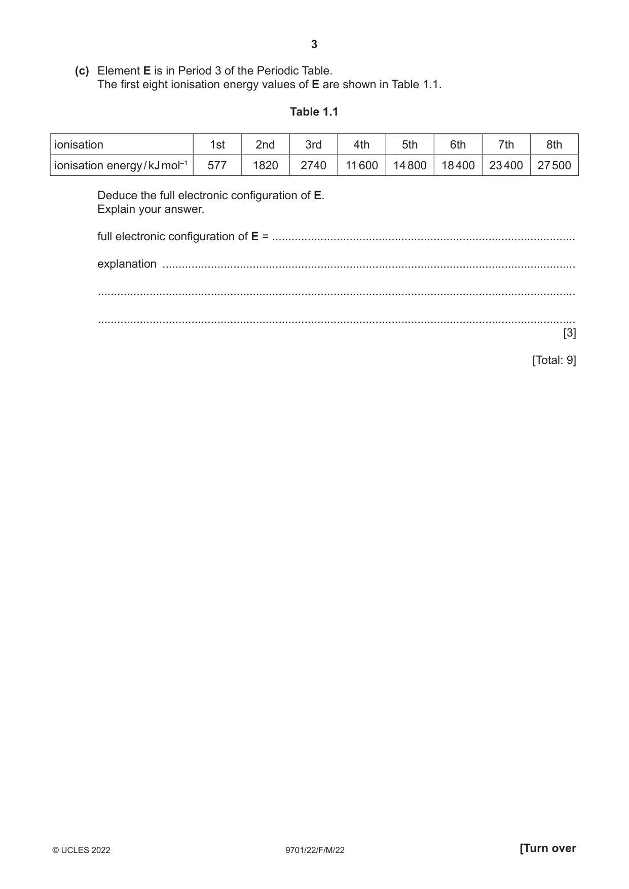 Cambridge A Level Chemistry 9701 2022 Feb/March Paper 2 · Variant 2 question paper, page 3 of 16