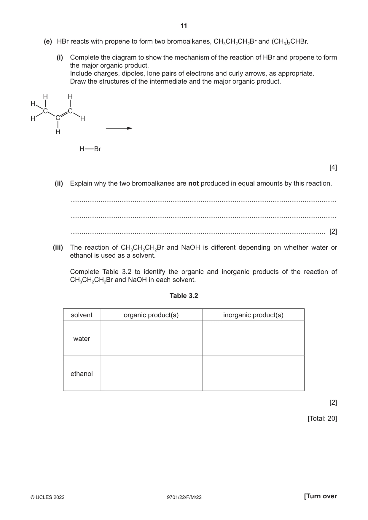 Cambridge A Level Chemistry 9701 2022 Feb/March Paper 2 · Variant 2 question paper, page 11 of 16