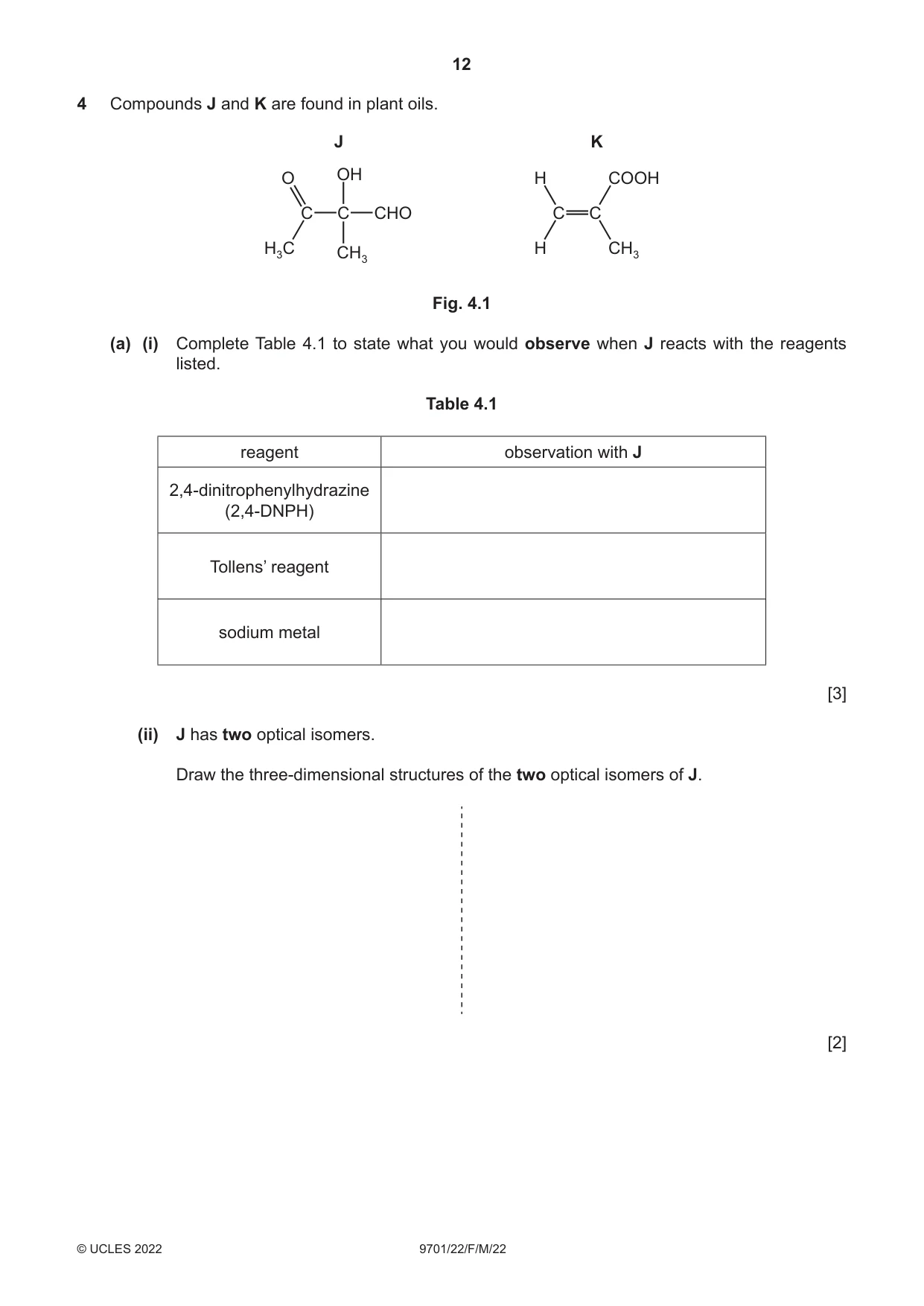 Cambridge A Level Chemistry 9701 2022 Feb/March Paper 2 · Variant 2 question paper, page 12 of 16