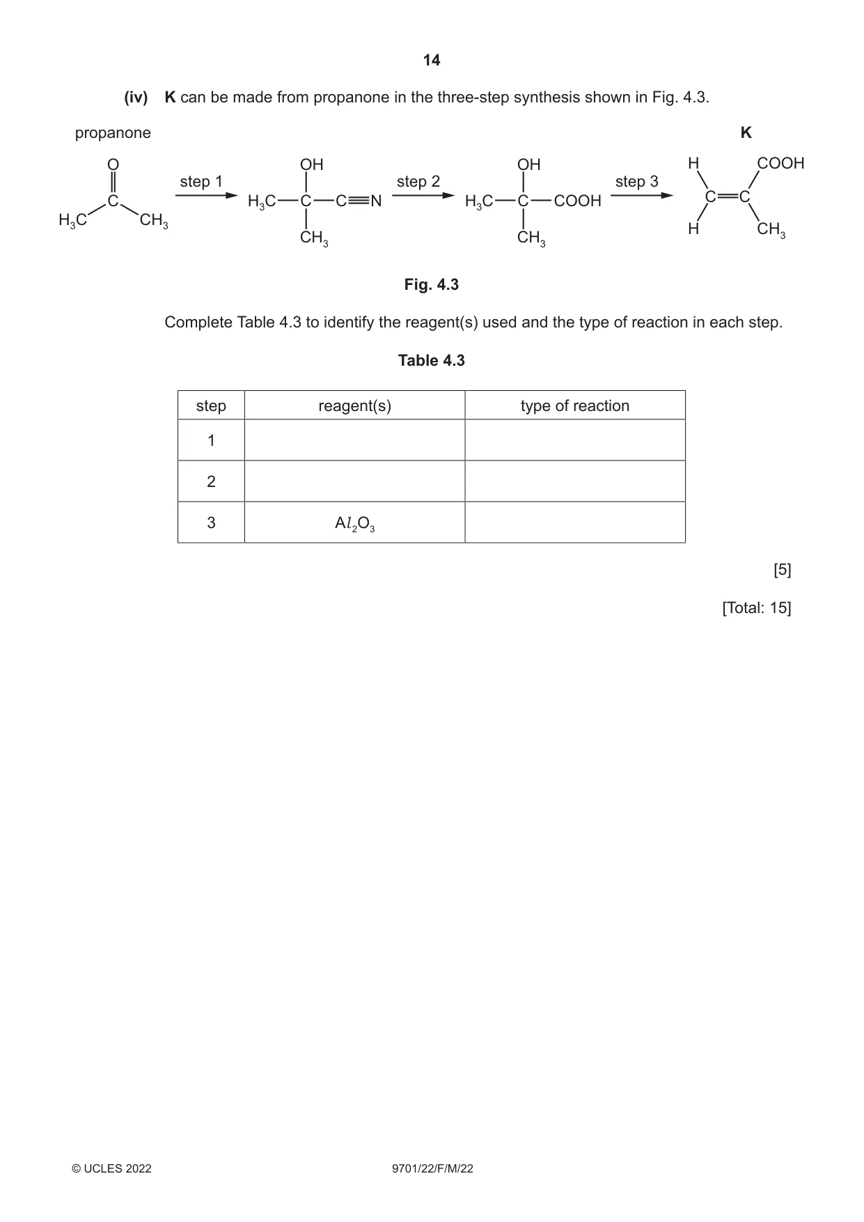 Cambridge A Level Chemistry 9701 2022 Feb/March Paper 2 · Variant 2 question paper, page 14 of 16