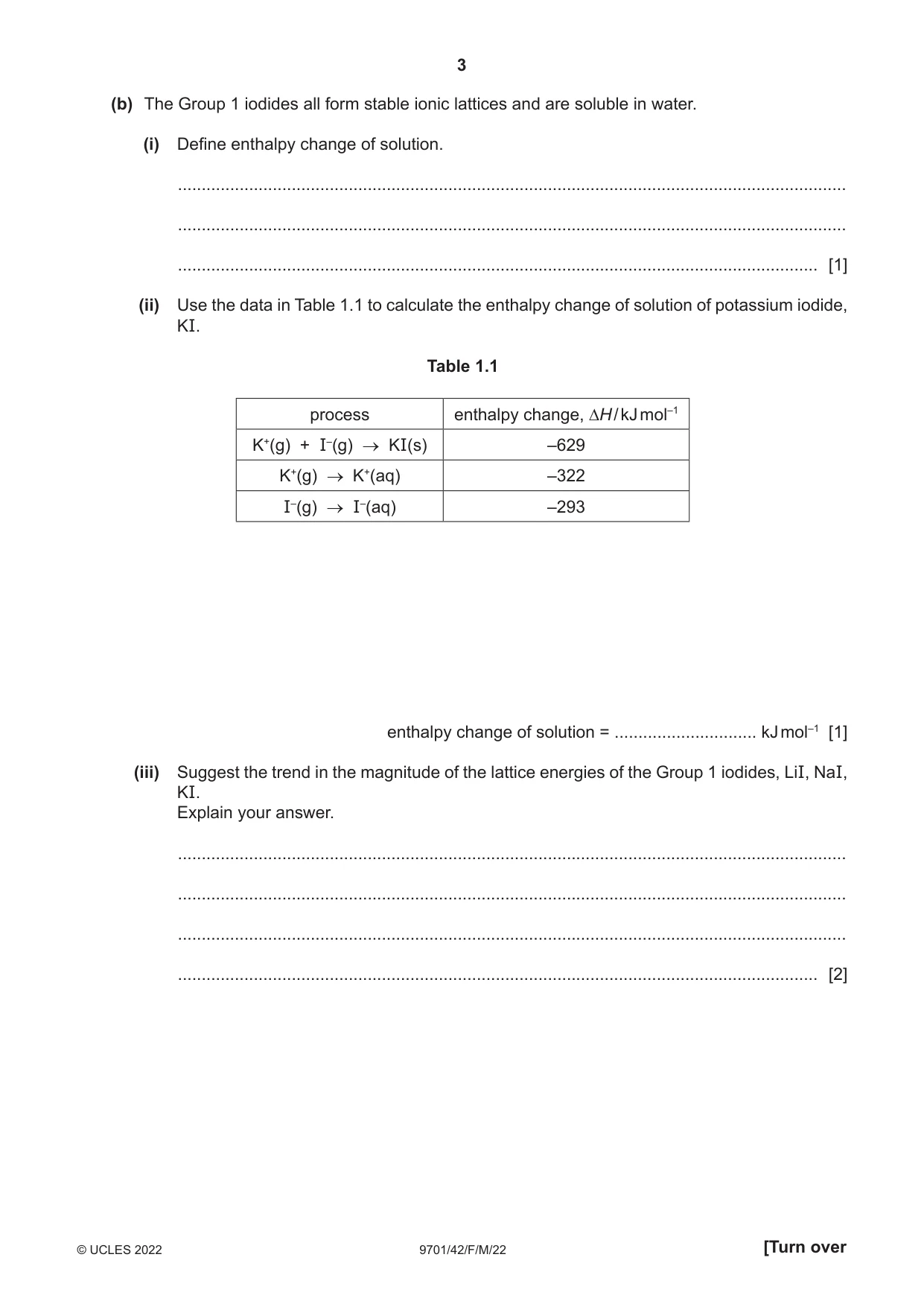 Cambridge A Level Chemistry 9701 2022 Feb/March Paper 4 · Variant 2 question paper, page 3 of 28