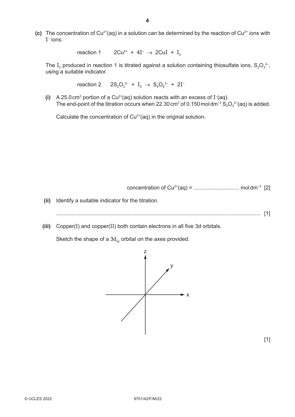 Cambridge A Level Chemistry 9701 2022 Feb/March Paper 4 · Variant 2 question paper, page 4 of 28
