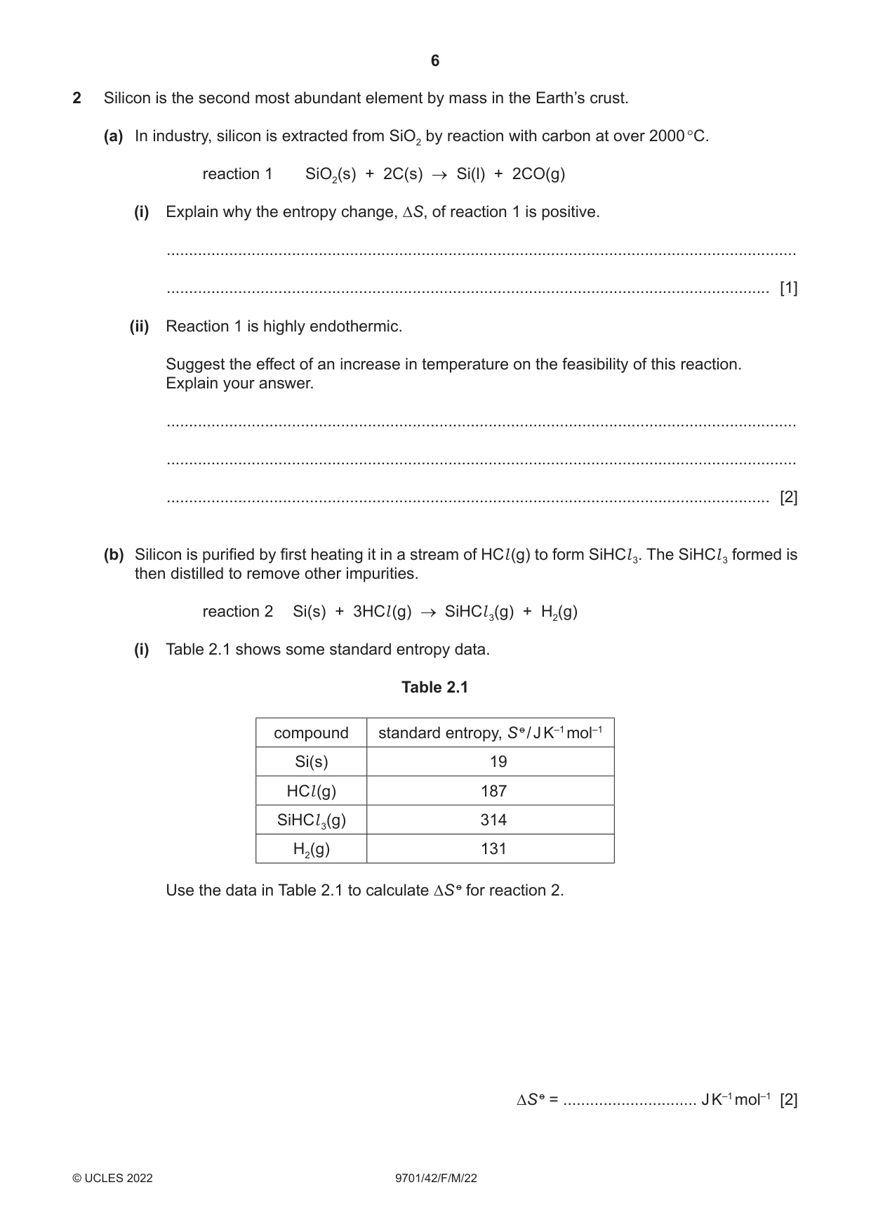 Cambridge A Level Chemistry 9701 2022 Feb/March Paper 4 · Variant 2 question paper, page 6 of 28