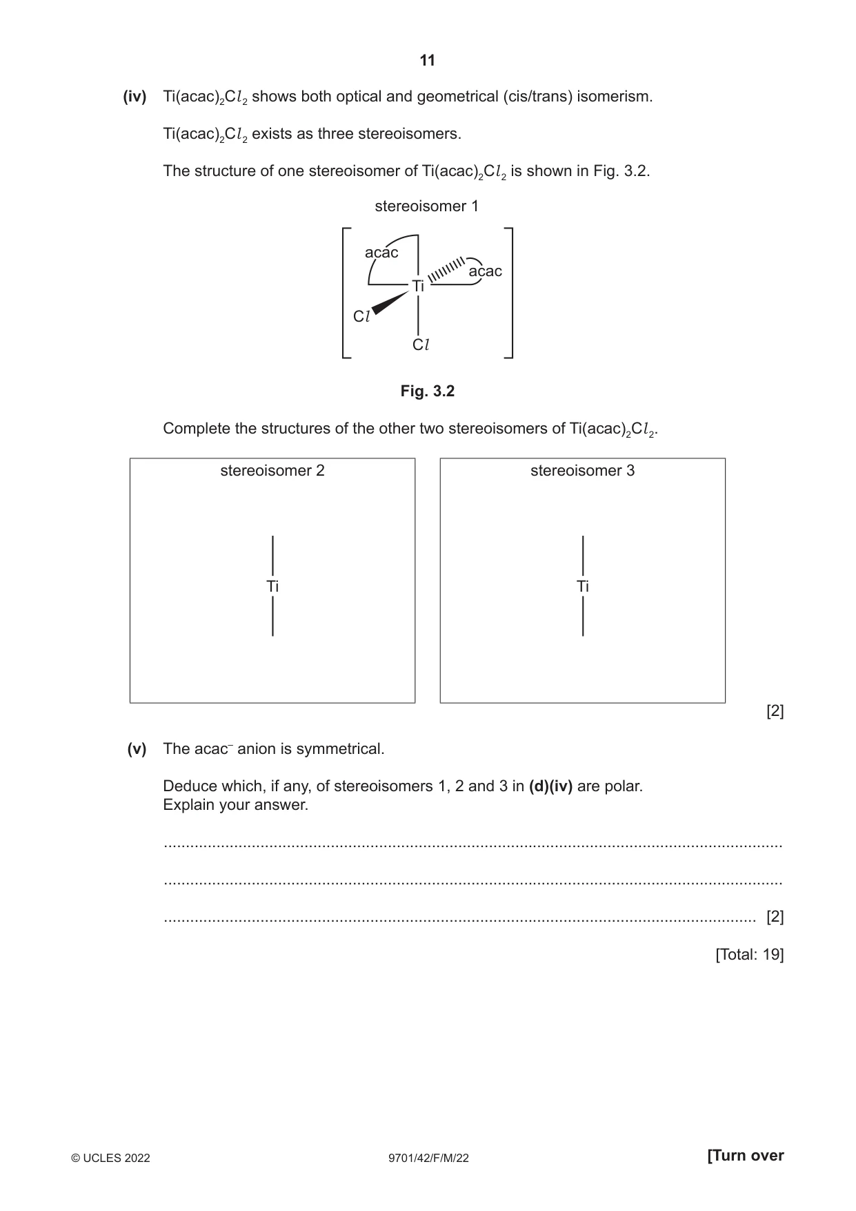 Cambridge A Level Chemistry 9701 2022 Feb/March Paper 4 · Variant 2 question paper, page 11 of 28
