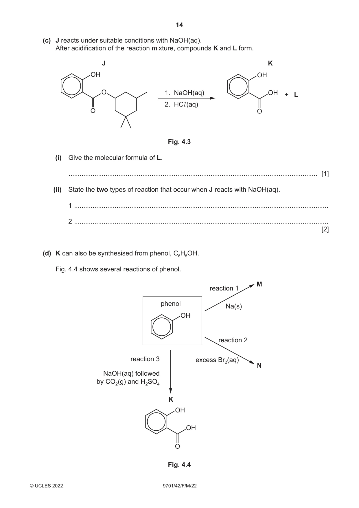 Cambridge A Level Chemistry 9701 2022 Feb/March Paper 4 · Variant 2 question paper, page 14 of 28