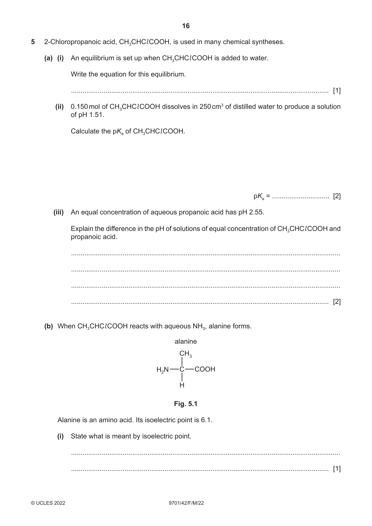Cambridge A Level Chemistry 9701 2022 Feb/March Paper 4 · Variant 2 question paper, page 16 of 28