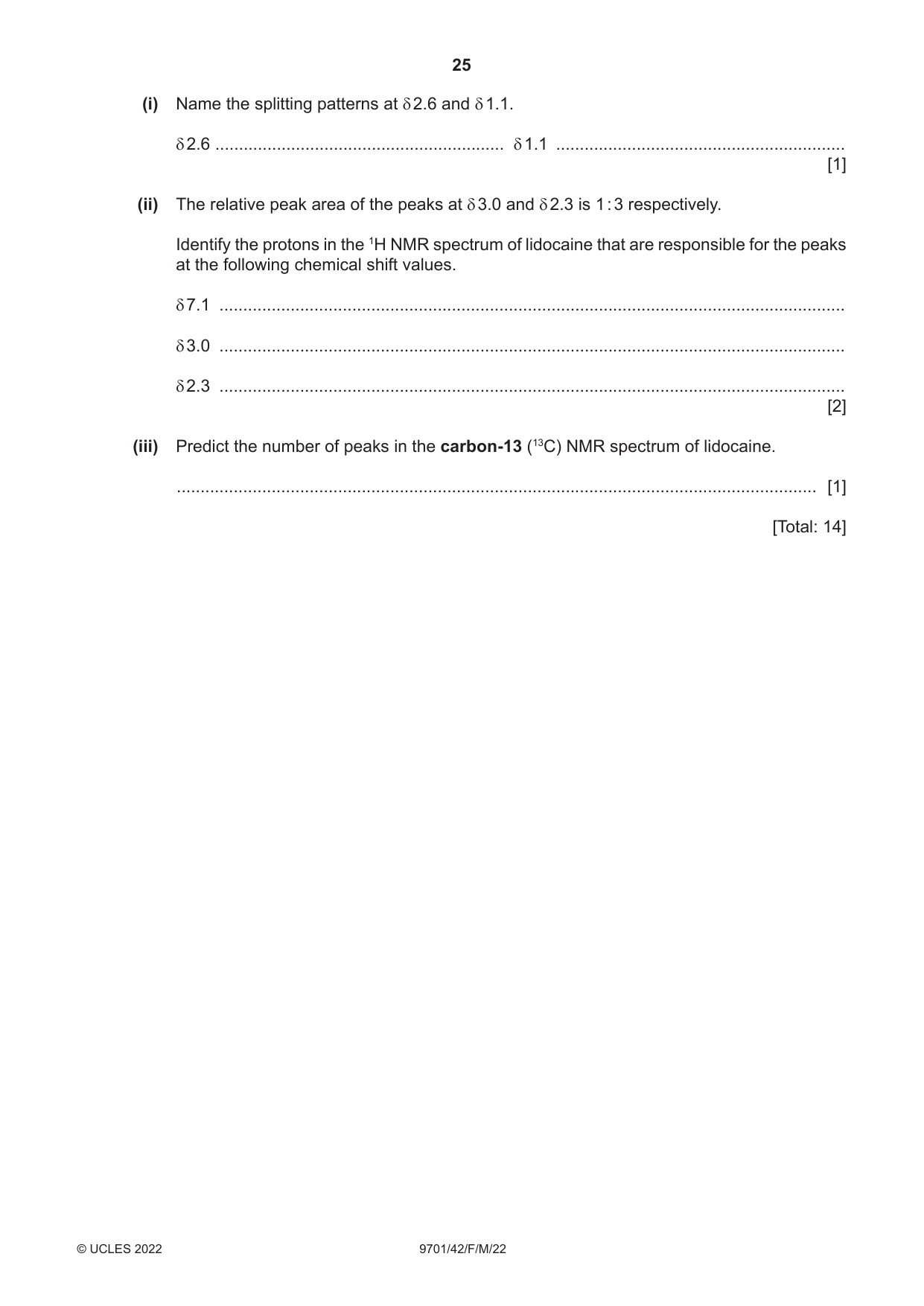 Cambridge A Level Chemistry 9701 2022 Feb/March Paper 4 · Variant 2 question paper, page 25 of 28