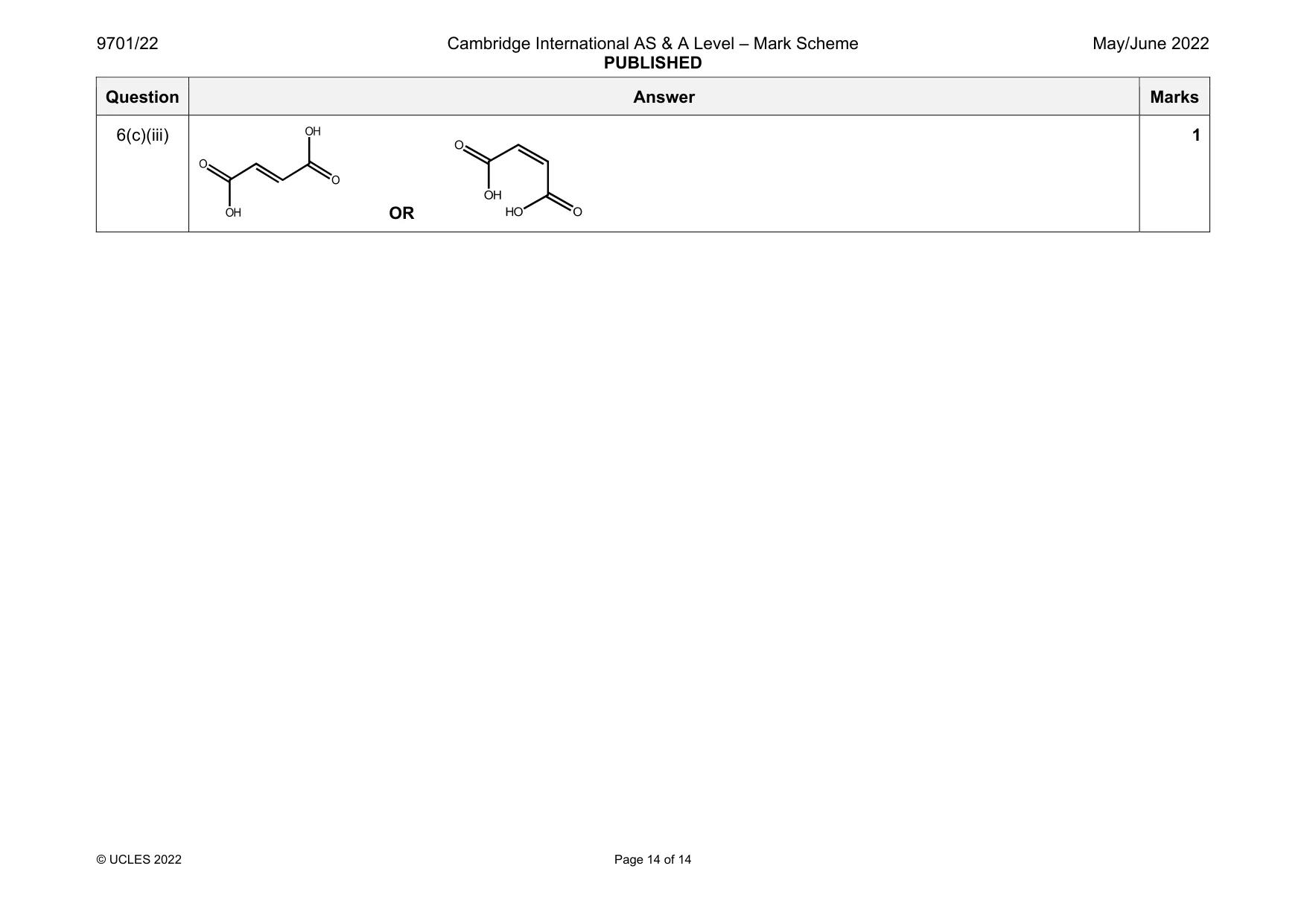 Mark scheme, page 14 of 14