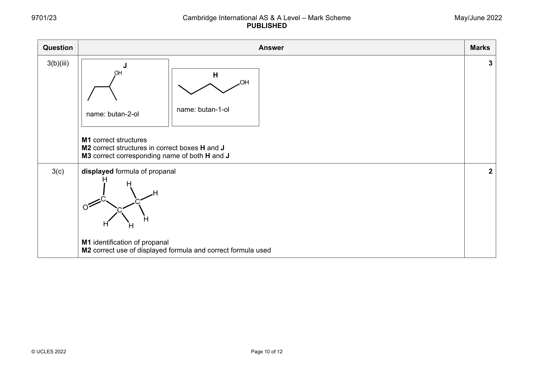 Mark scheme, page 10 of 12
