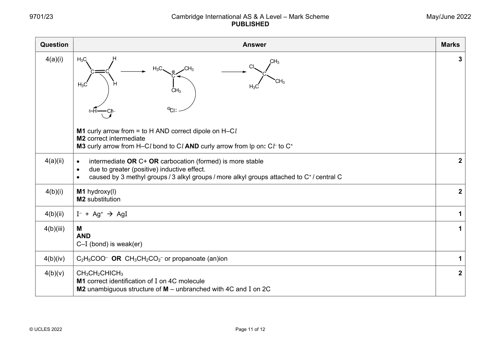 Mark scheme, page 11 of 12