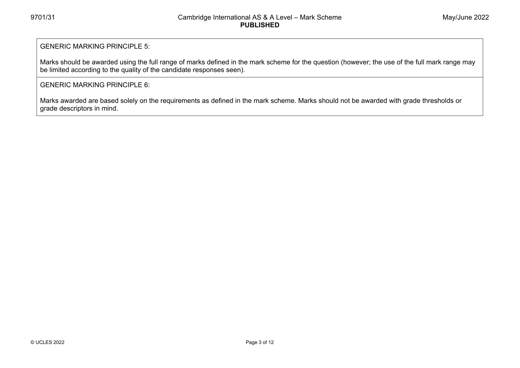 Mark scheme, page 3 of 12