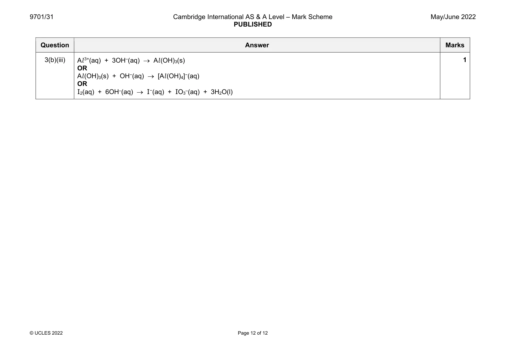 Mark scheme, page 12 of 12